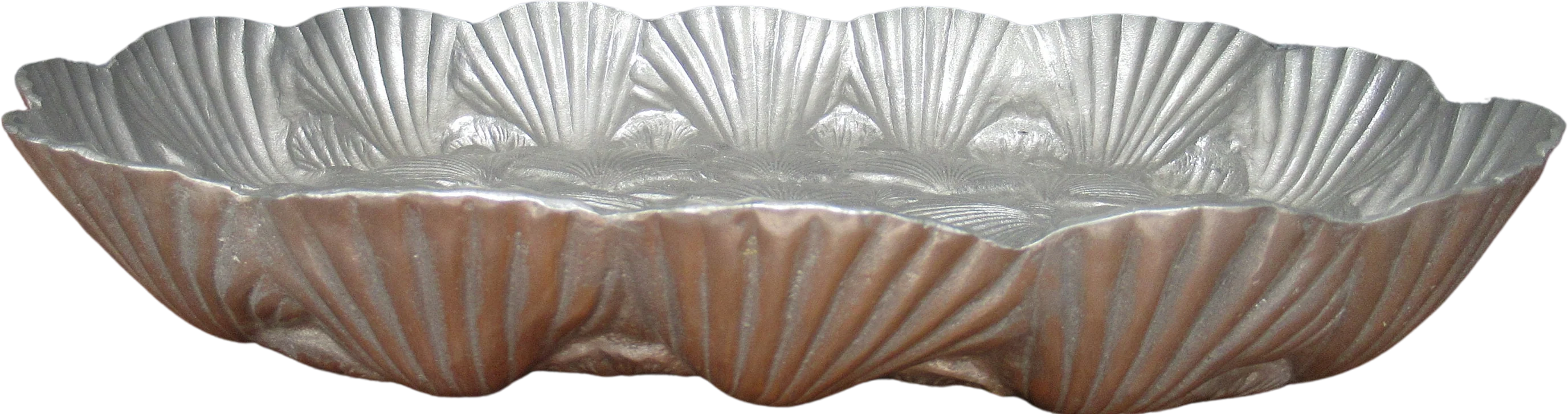 Arthur Court Seashell Serving / Display Tray Copyright 1980, Cast Aluminum 16 by 14 Inches, 3 Inches Deep, Scalloped Edges, Exquisite Piece
