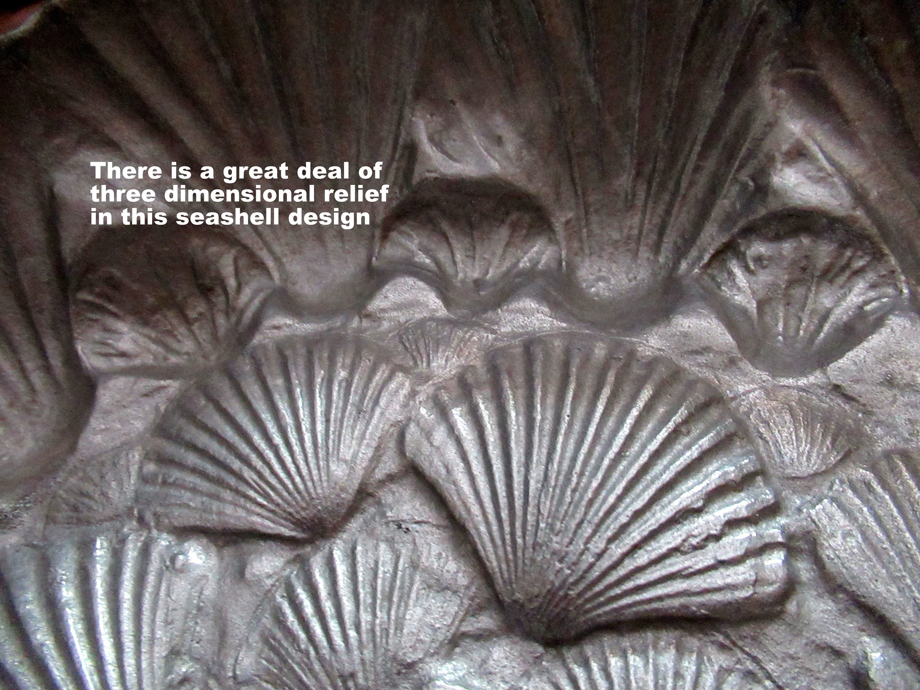 Arthur Court Seashell Serving / Display Tray Copyright 1980, Cast Aluminum 16 by 14 Inches, 3 Inches Deep, Scalloped Edges, Exquisite Piece - Image 9