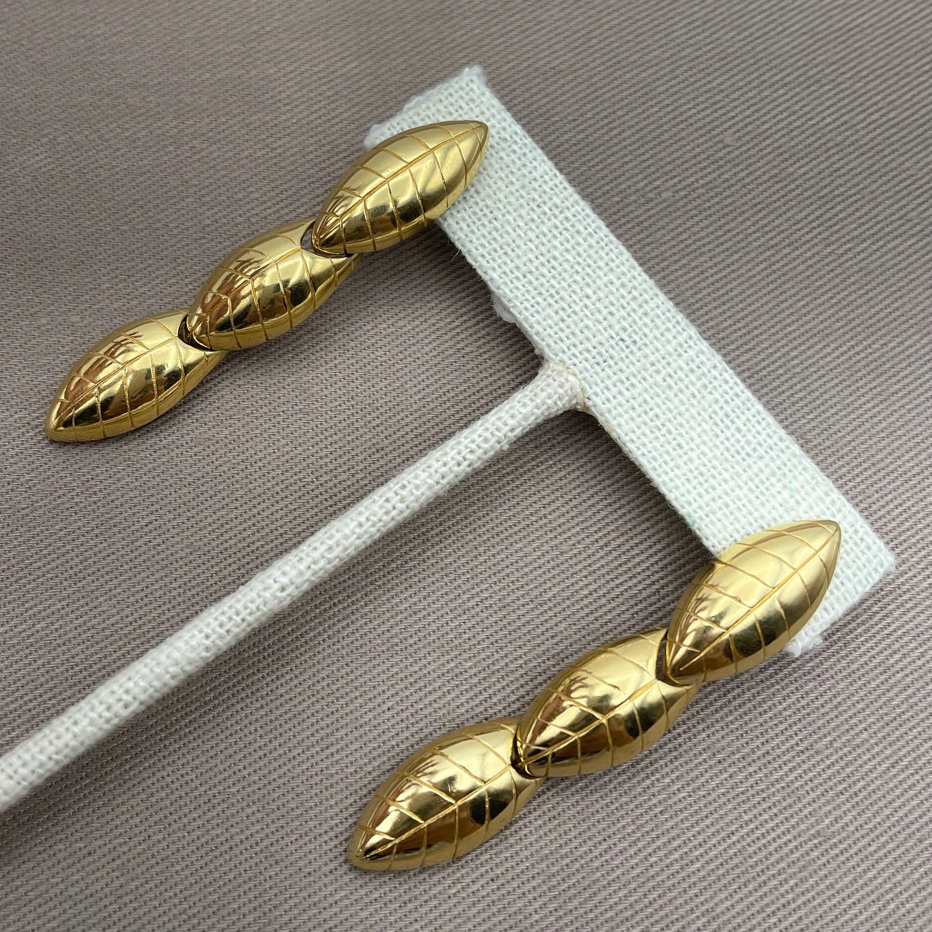 Articulated Gold Tone Dangle Statement Earrings for Pierced Ears Vintage Designer by Monet - Image 4