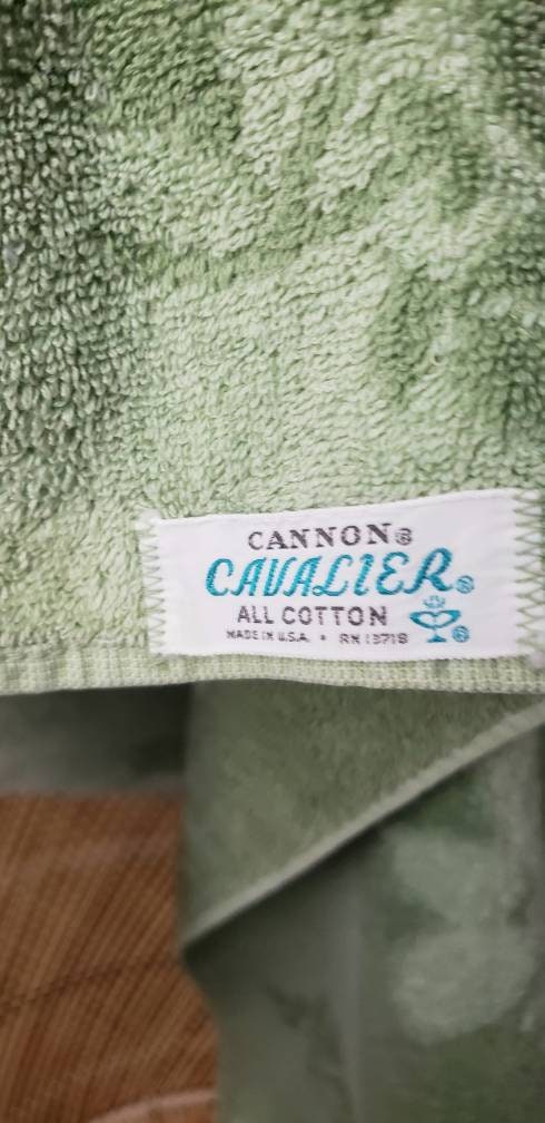 As Is 60s Green Floral Towel by Cannon Cavalier by Cannon Cavalier - Image 7