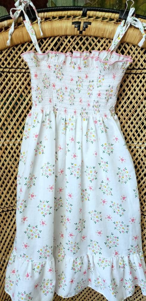 As Is 70s Heart and Floral Tie-Strap Summer Dress Girls - Image 4