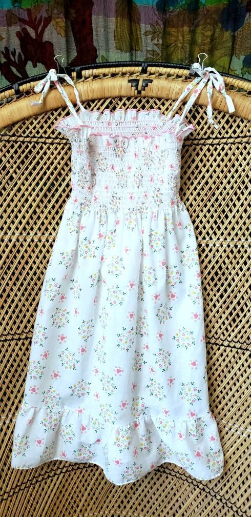As Is 70s Heart and Floral Tie-Strap Summer Dress Girls - Image 6