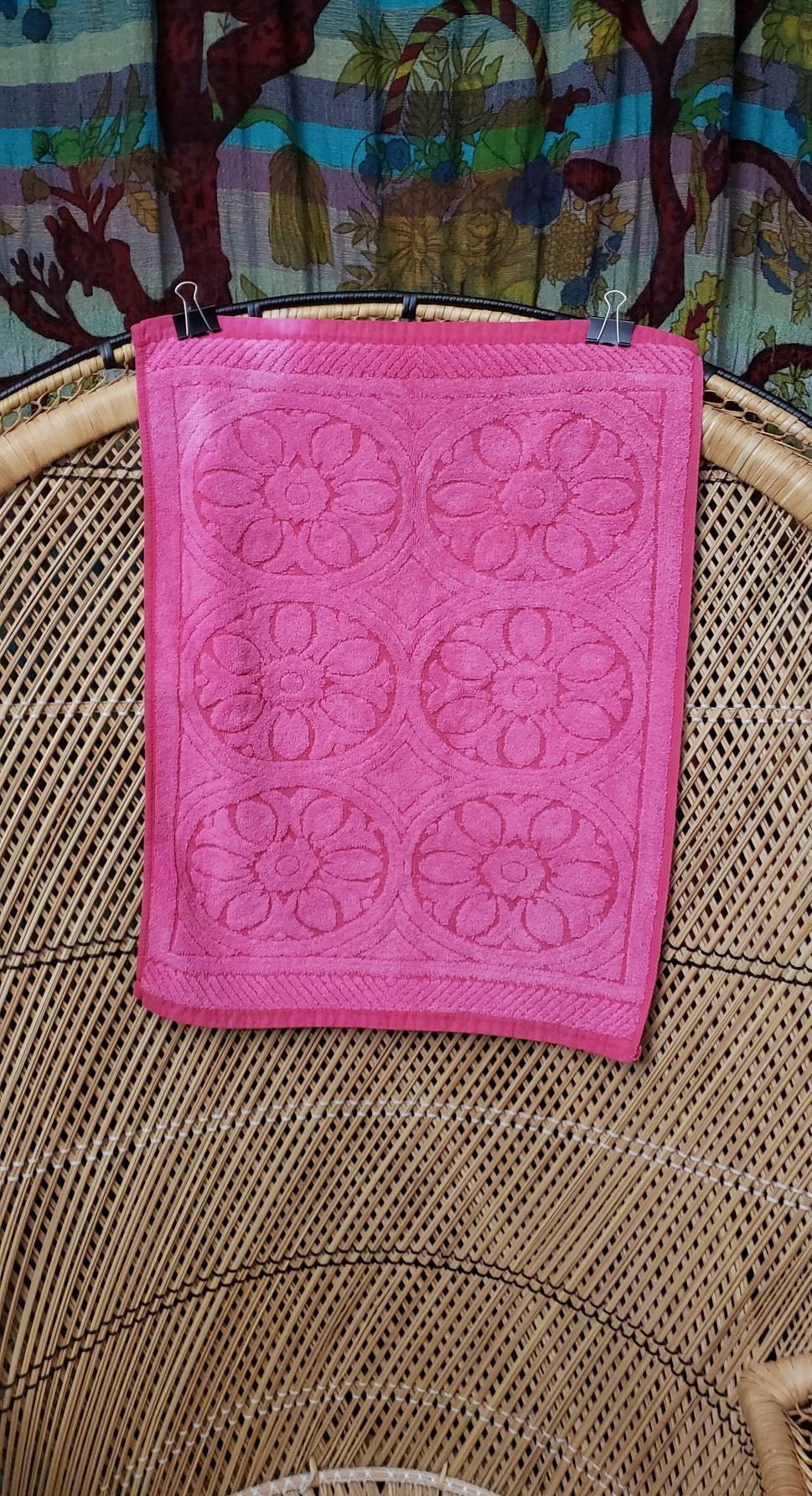 As Is 70s Pink Floral Hand Towel Fashion Manor by JCPenney - Image 2