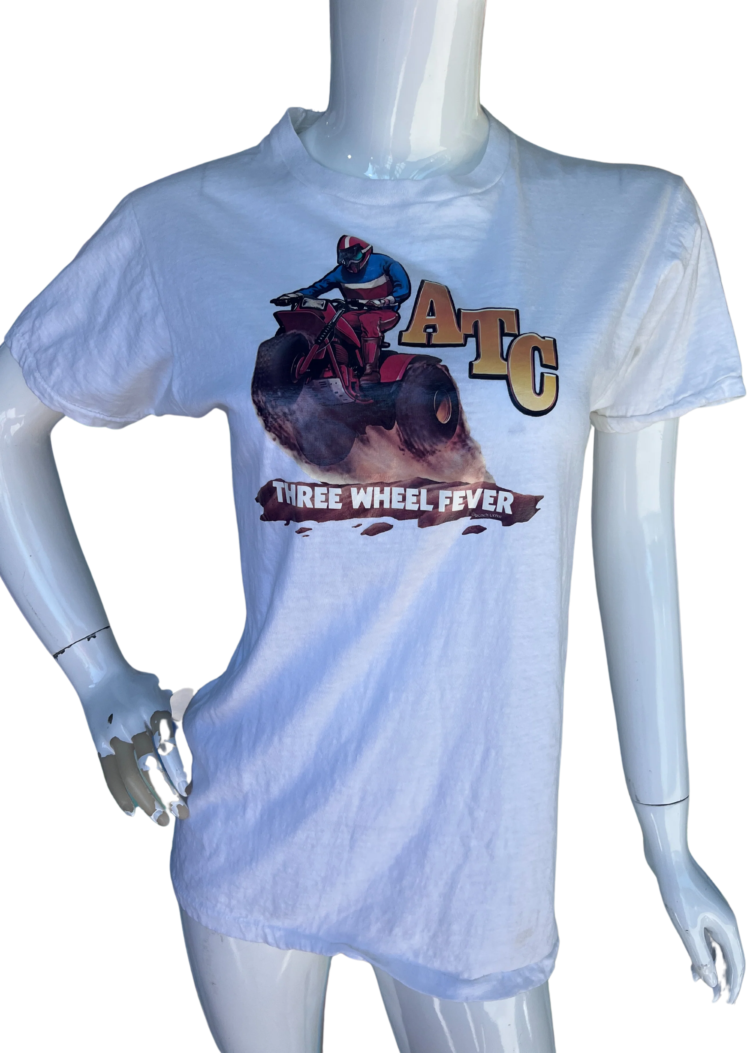 Atc Three Wheel Fever White T-Shirt by Fruit of the Loom