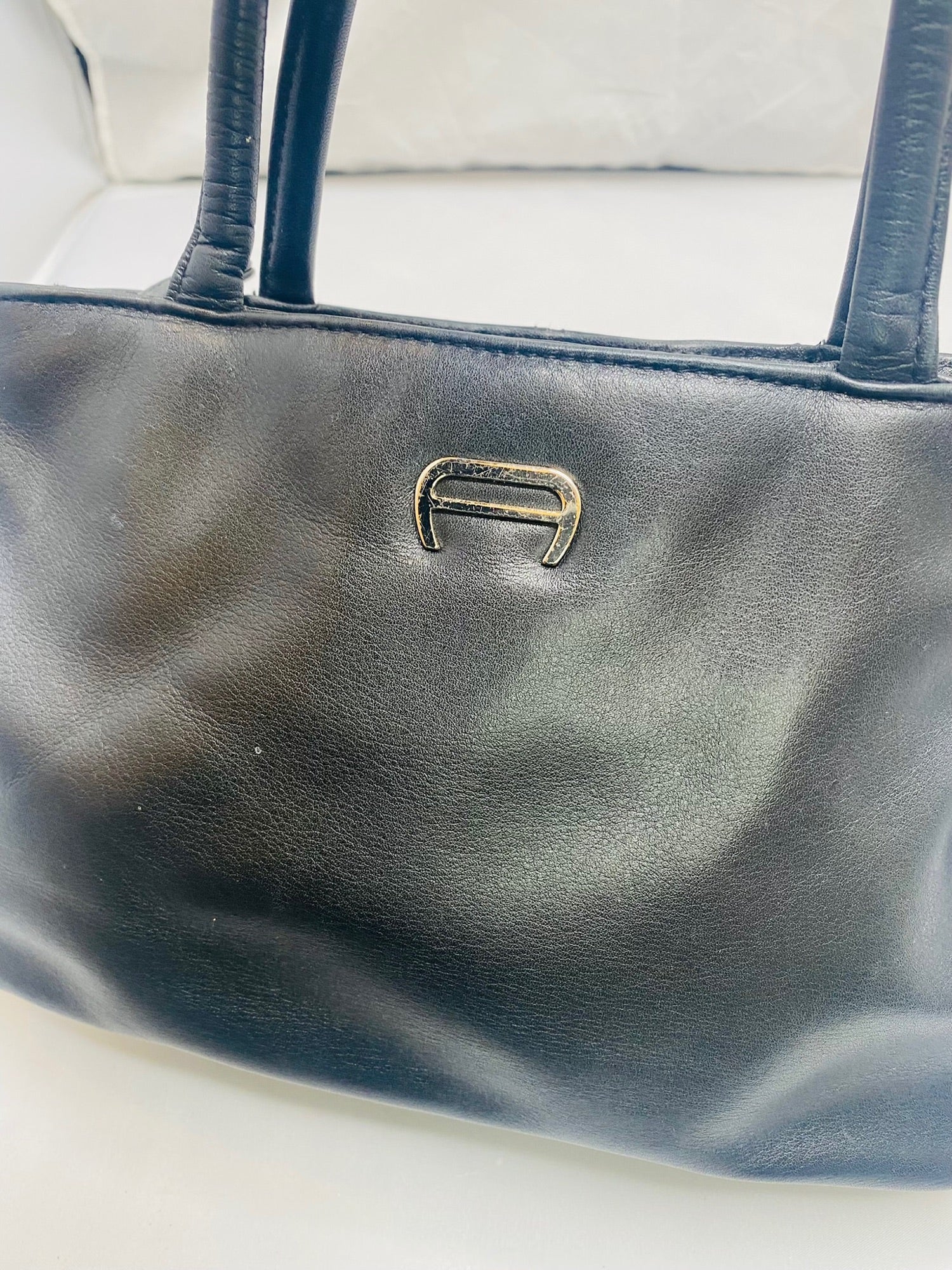 Atienne Aigner Vintage 60s Black Leather Shoulder Bag by Atienne Aigner - Image 10