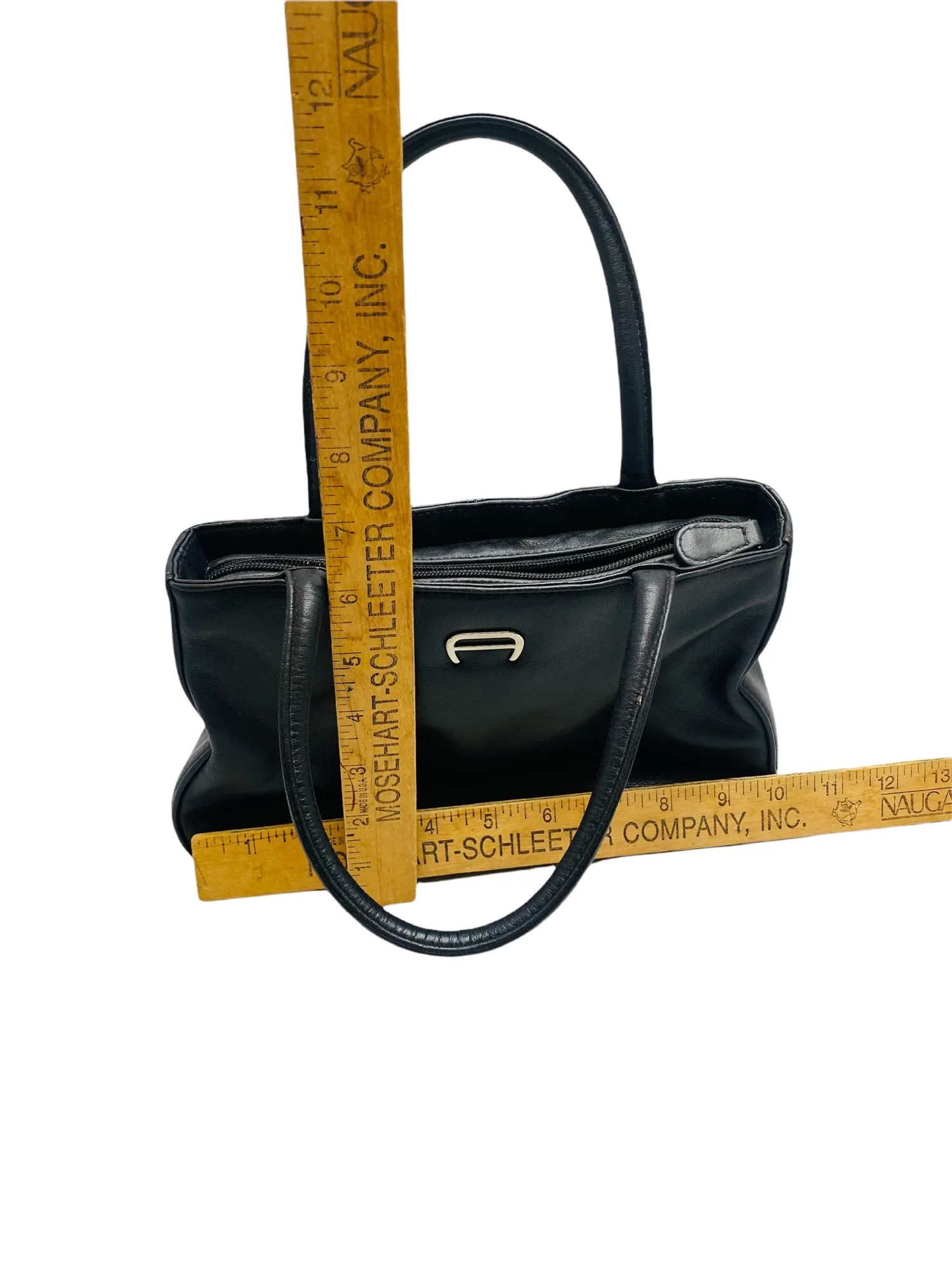 Atienne Aigner Vintage 60s Black Leather Shoulder Bag by Atienne Aigner - Image 8
