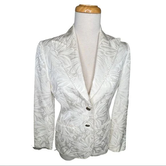 Authentic Satiny Floral Jacquard D&G Gold Logo Buttons Size 38 by Dolce And Gabanna - Image 13