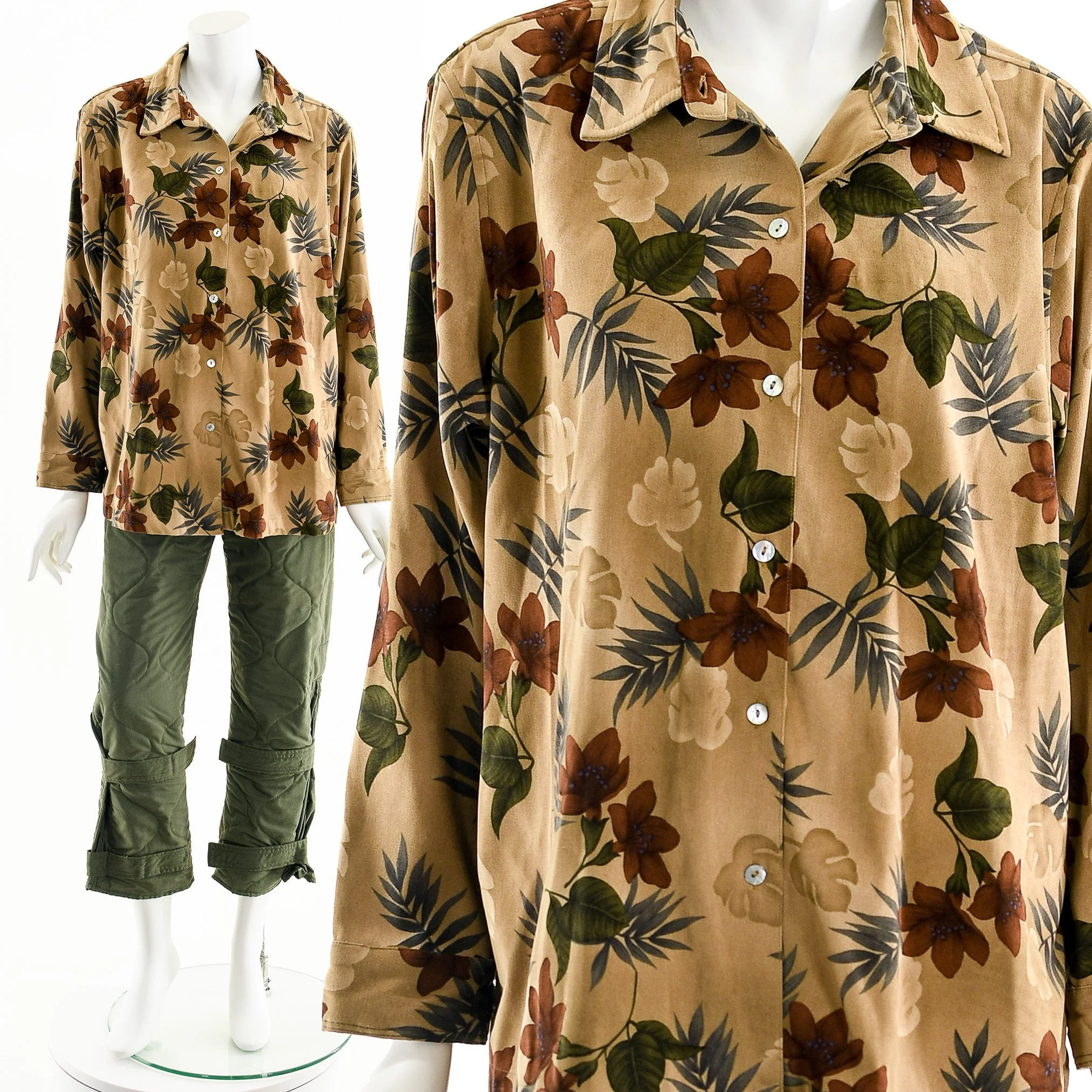 Autumn Floral Button Down Shirt - Image 2