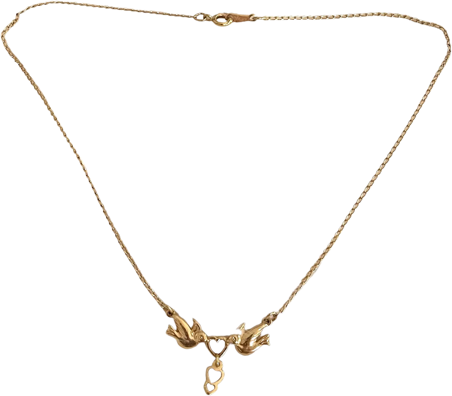 Avon Love Doves And Hearts Pendant Necklace