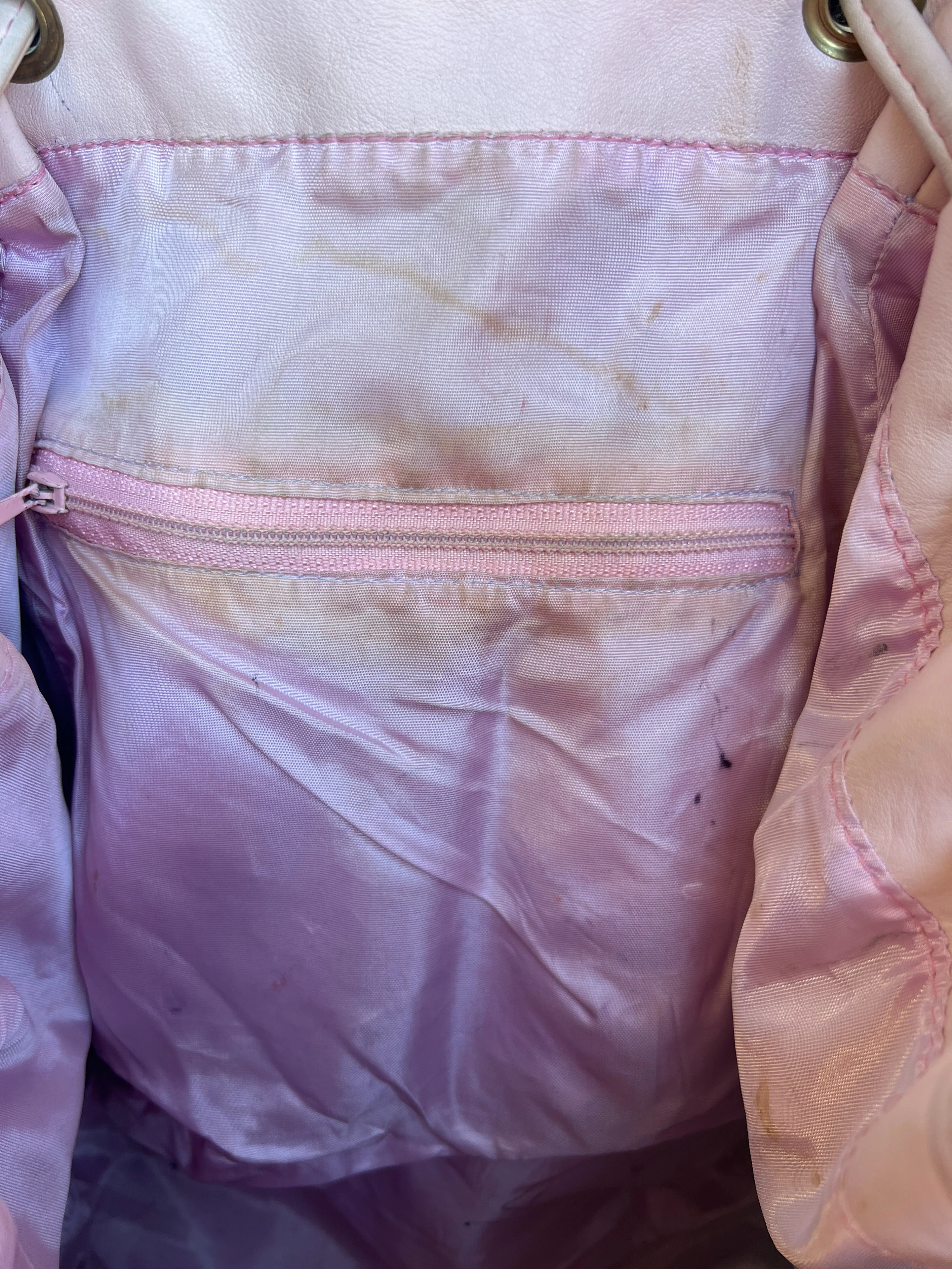 Baby Pink Crossbody Drawstring Leather Purse by Chanta - Image 11