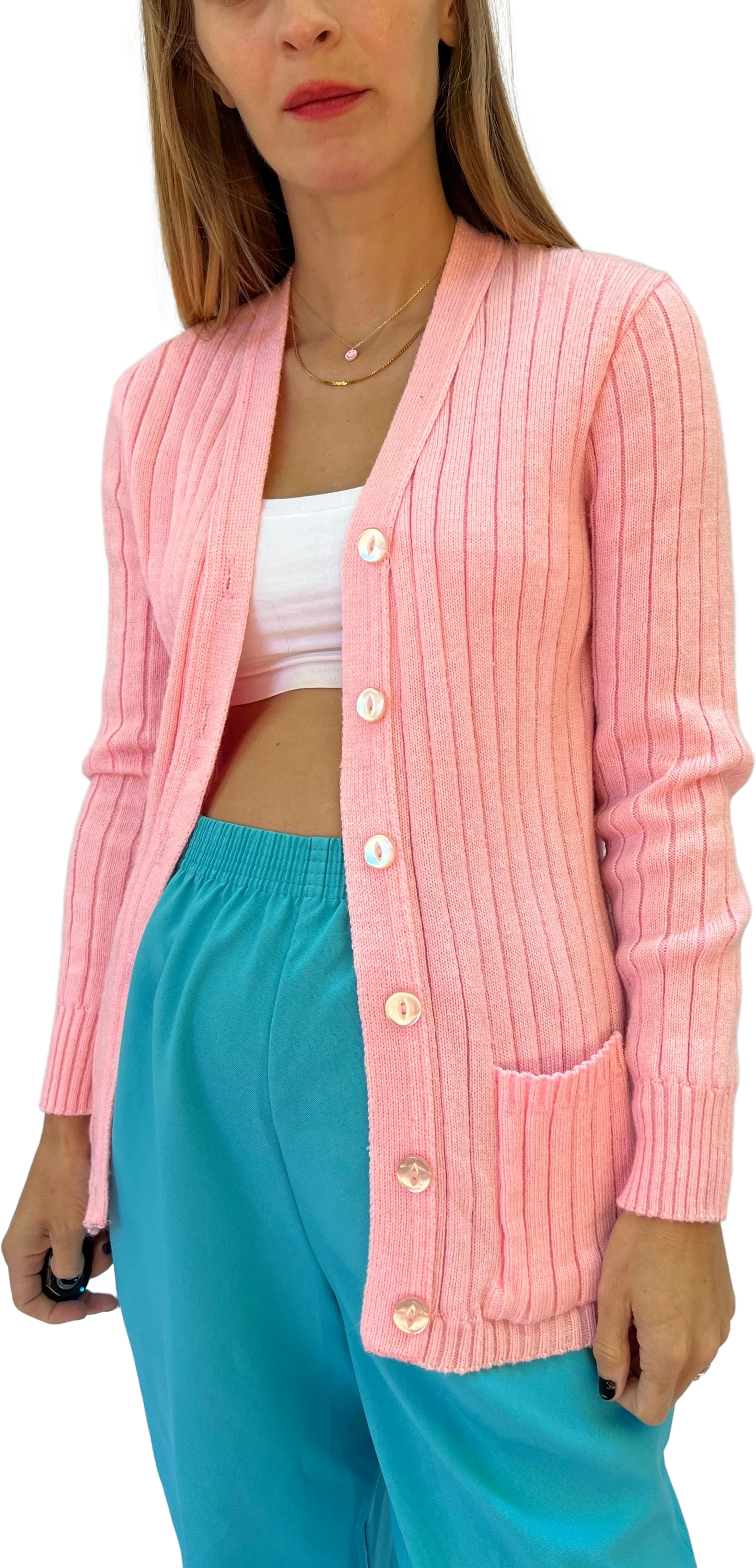 Baby Pink Sweater Cardigan