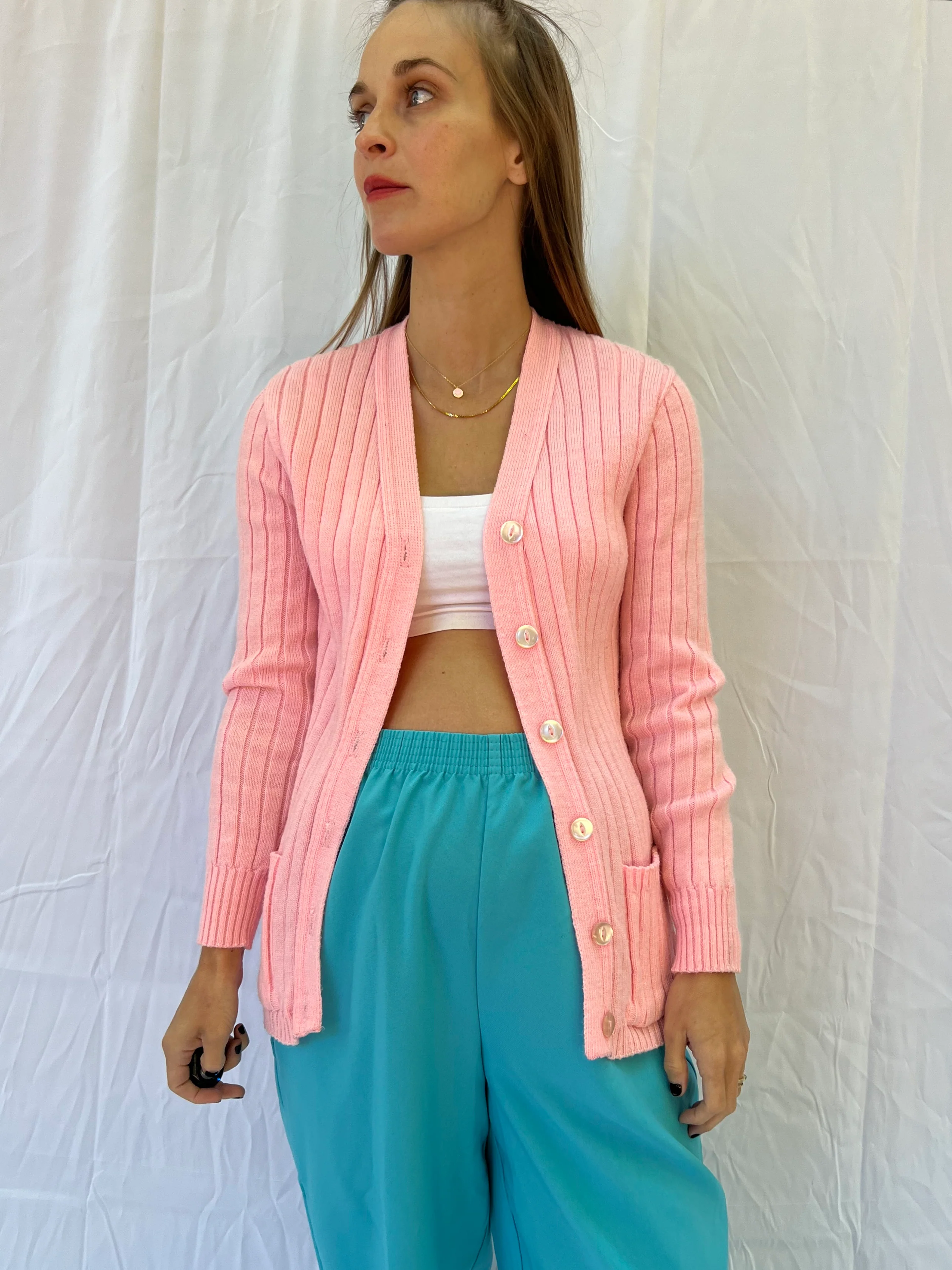 Baby Pink Sweater Cardigan - Image 3