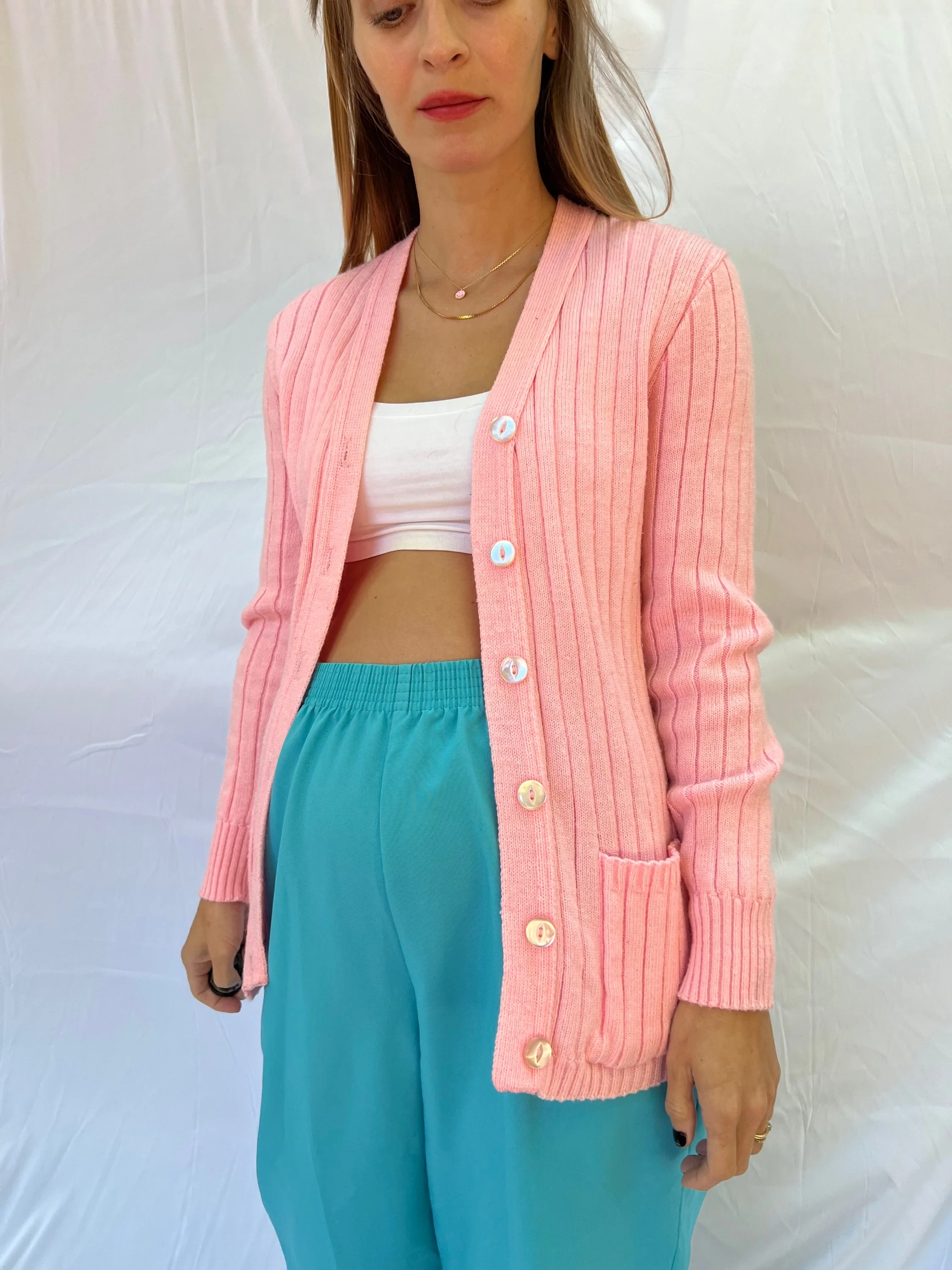 Baby Pink Sweater Cardigan - Image 4