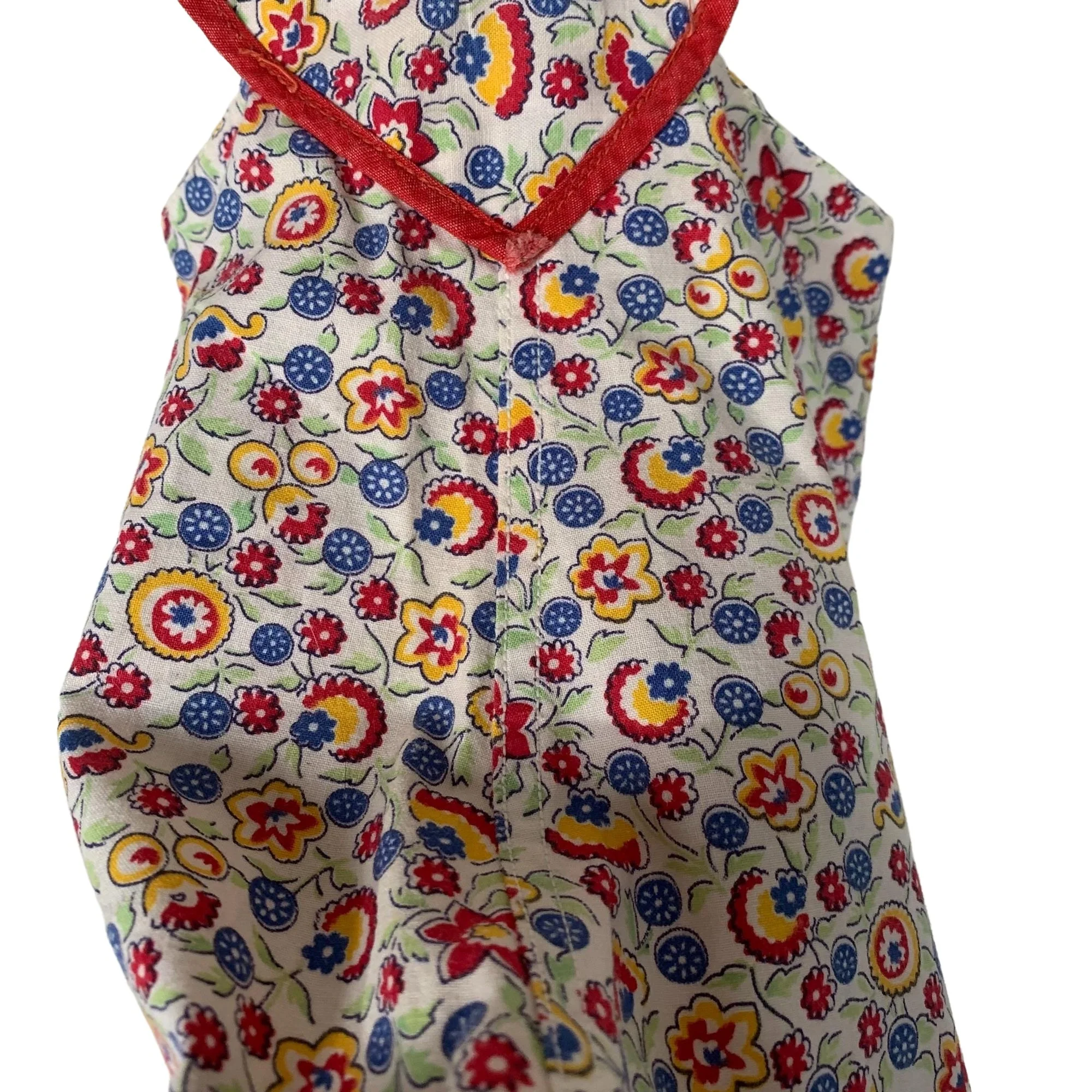 Baby Sized Floral Print Heart Bib Romper - Image 4