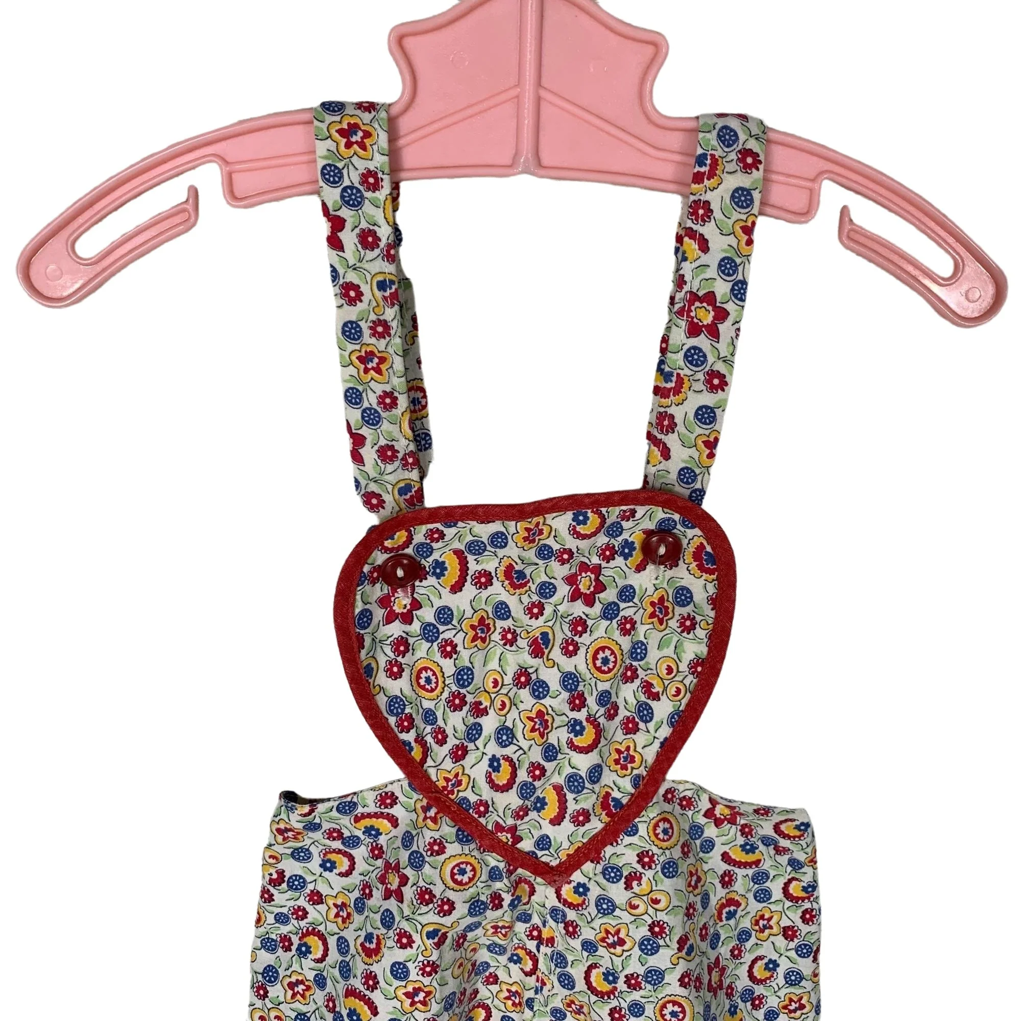Baby Sized Floral Print Heart Bib Romper - Image 6
