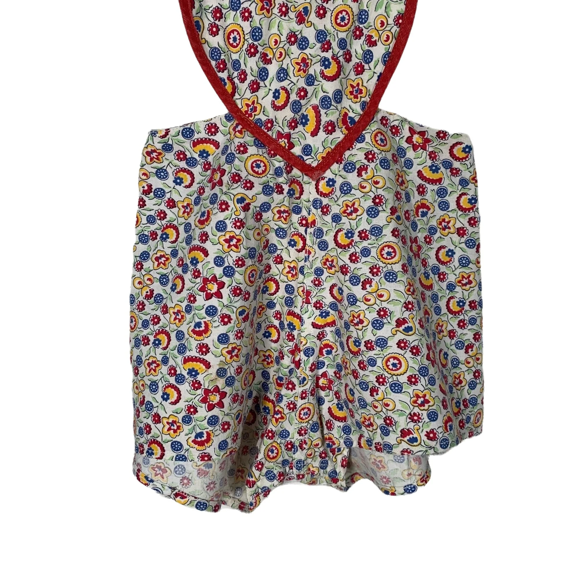 Baby Sized Floral Print Heart Bib Romper - Image 7
