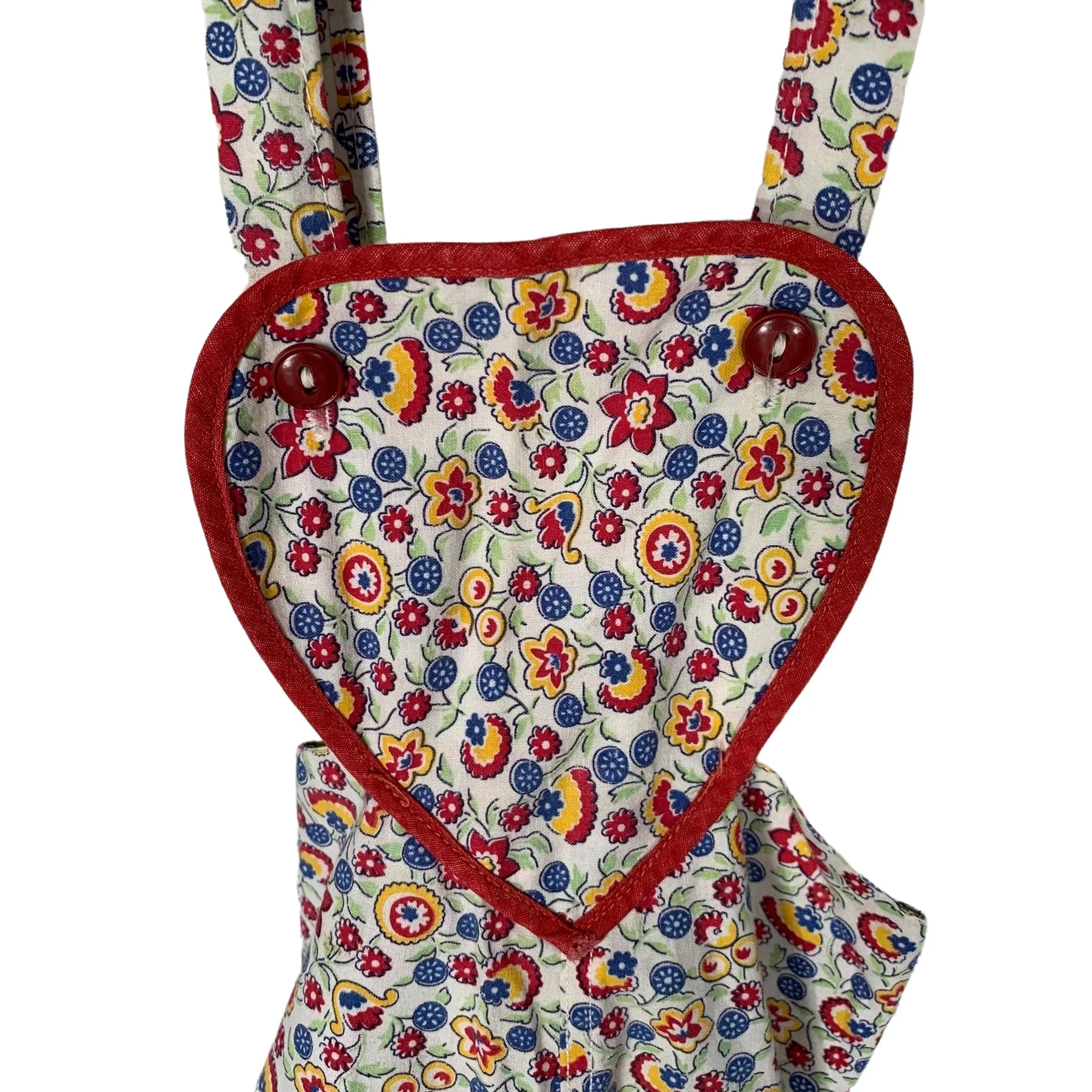 Baby Sized Floral Print Heart Bib Romper - Image 8
