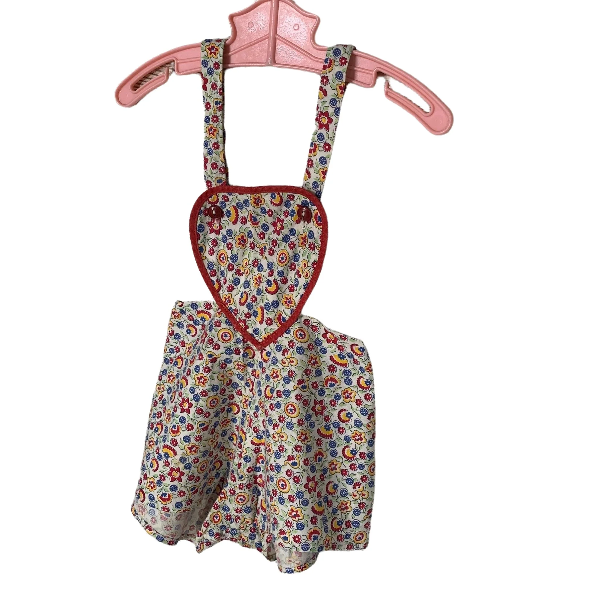 Baby Sized Floral Print Heart Bib Romper - Image 9