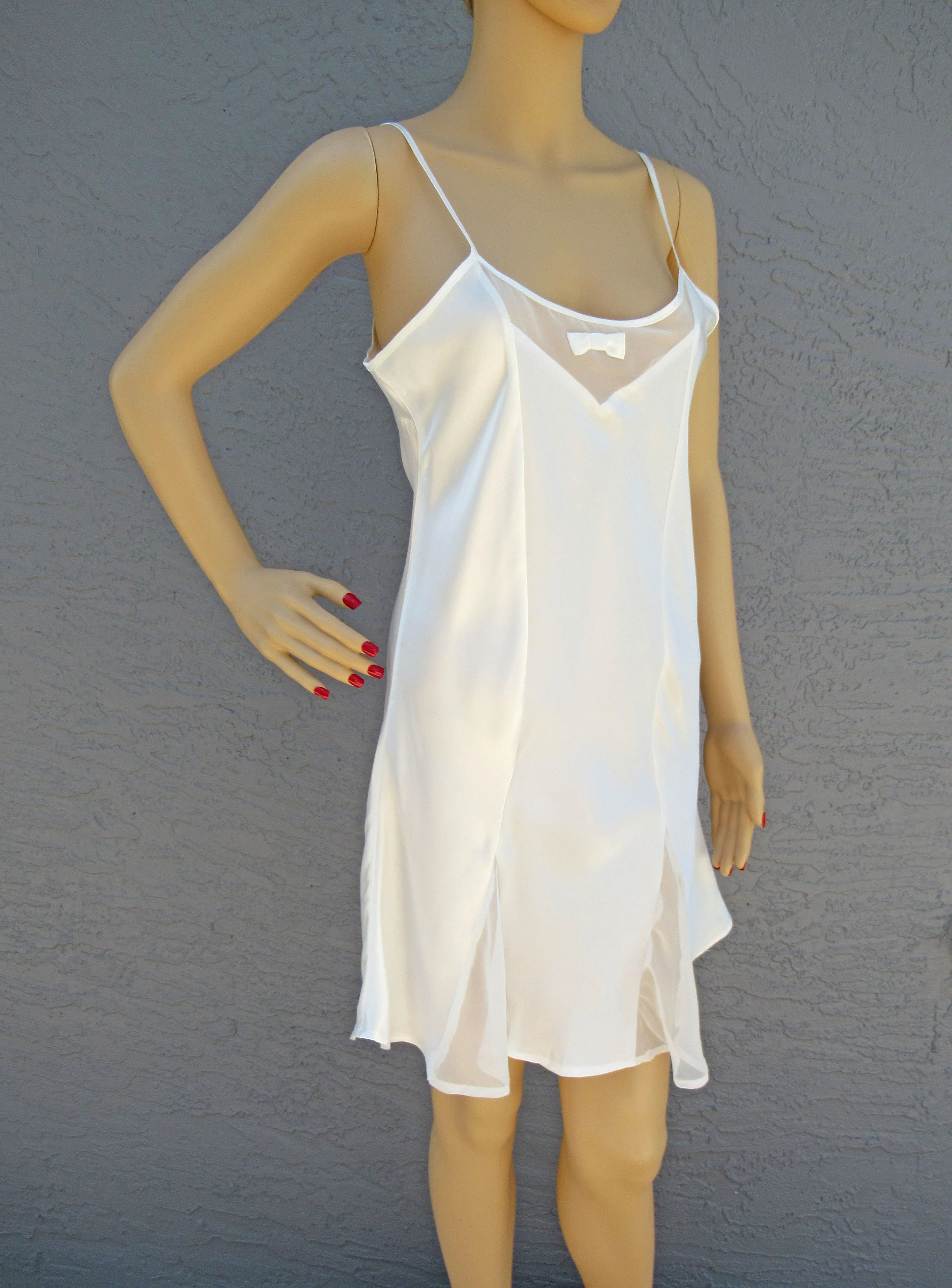Babydoll Gown Sopre White Polyester Honeymoon Ready Small Sheer Inserts At Bodice and Hem Made In Philippines by Sopre - Image 8