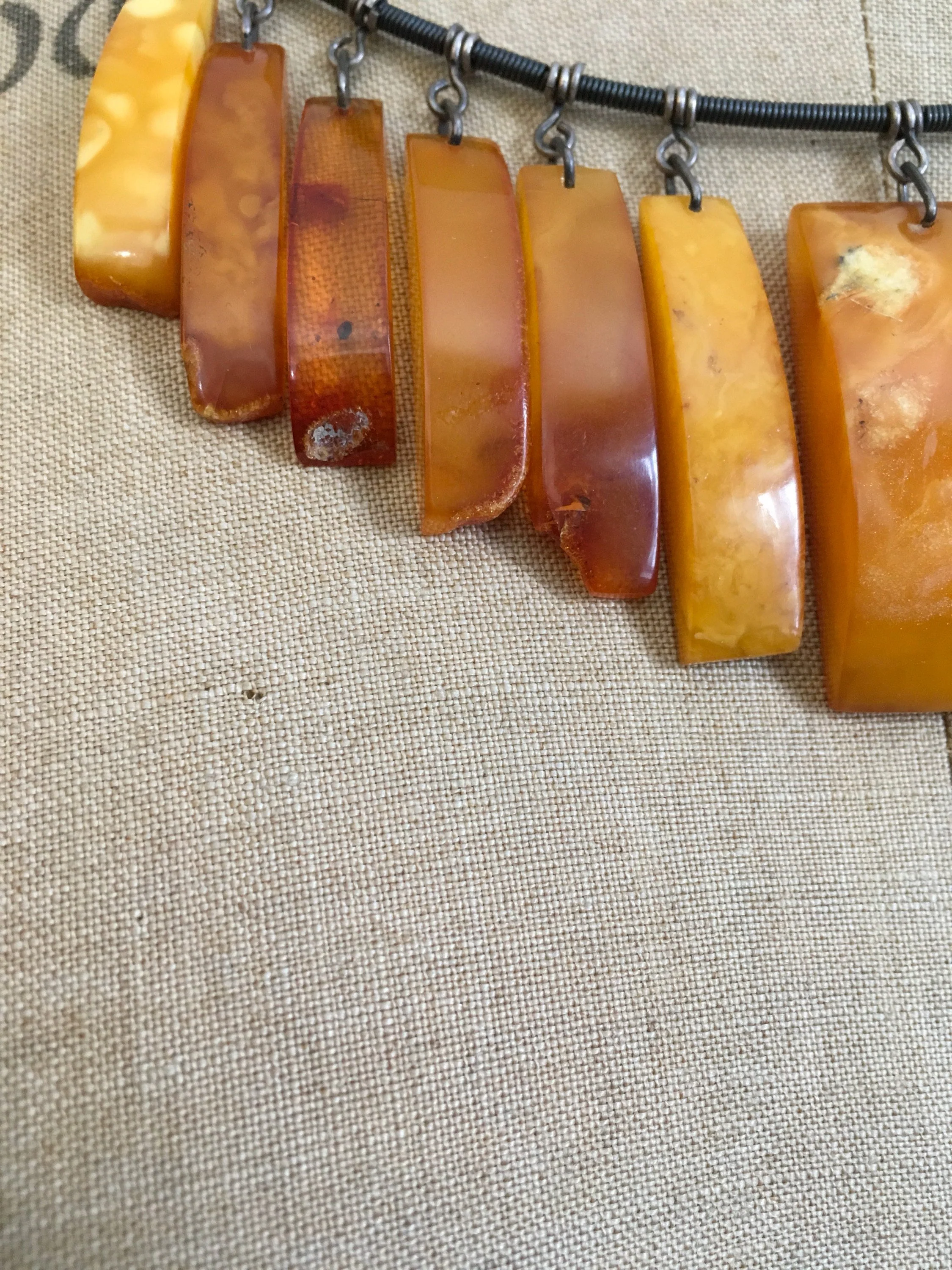 Baltic Egg Yolk Butterscotch Amber Bib Necklace - Image 6