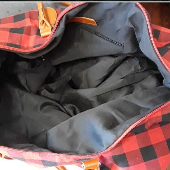 Buffalo Plaid Weekender Traveling Bag by Barbados Leather - Image 7