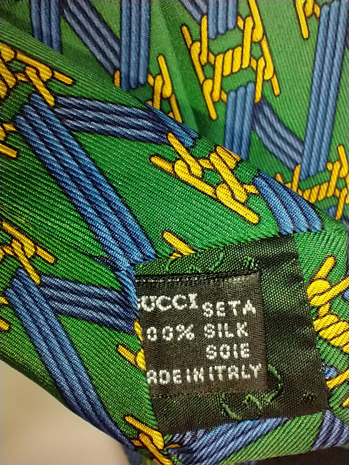 Barbed Wire Motif Silk Neck Tie By Gucci - Image 4