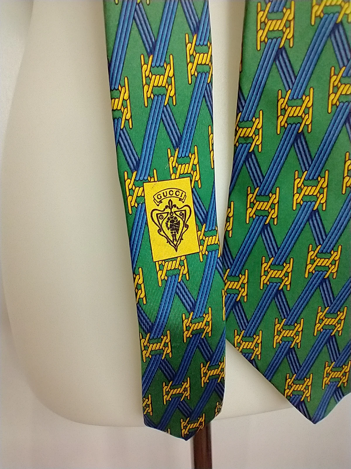 Barbed Wire Motif Silk Neck Tie By Gucci - Image 6