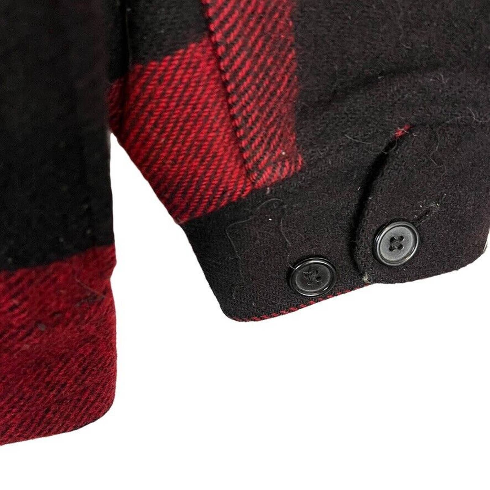 Barn Jacket Coat Mackinaw Buffalo Plaid Red Wool Mens Size Medium Vtg by Woolrich - Image 9