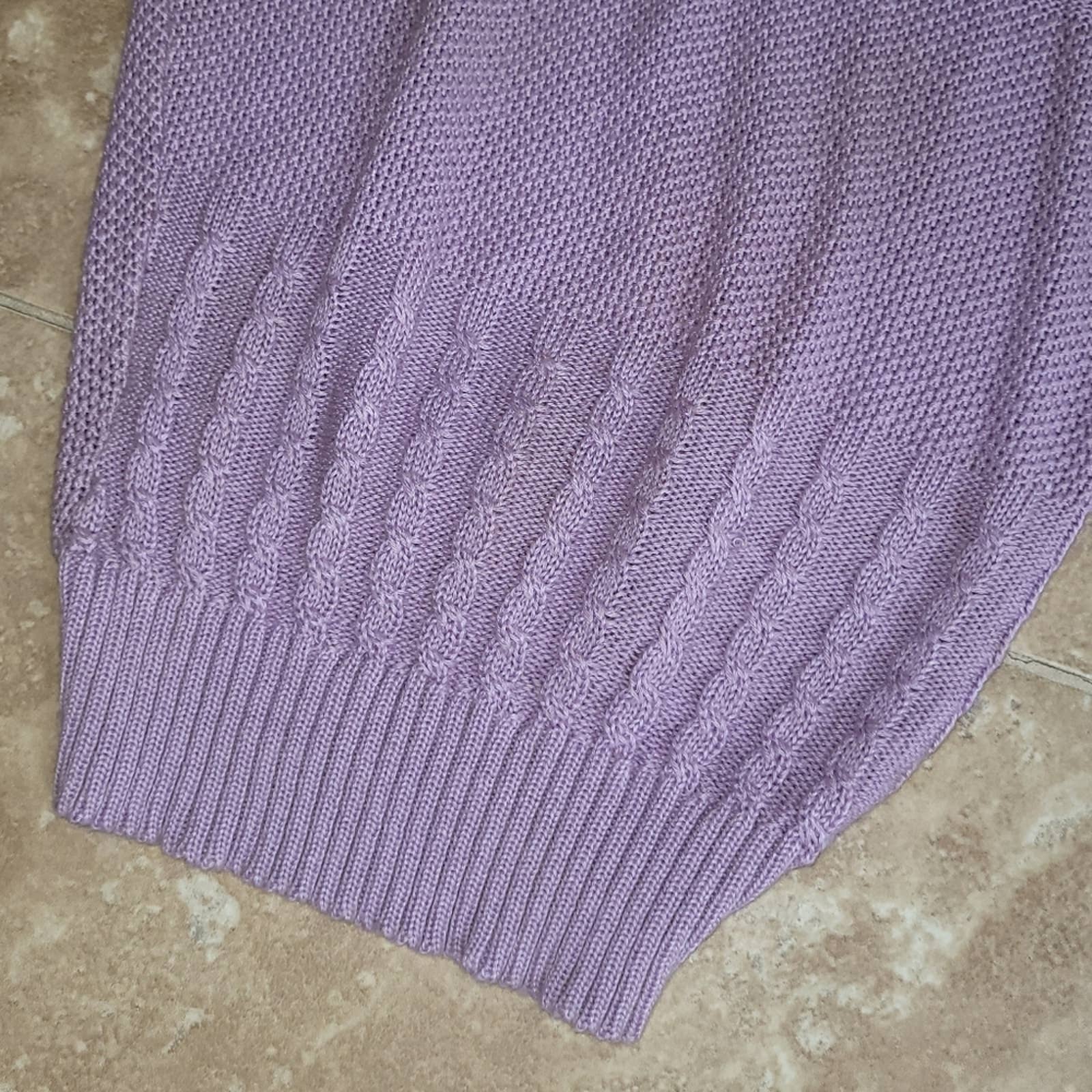 Barry and Me Vintage Lavender Short-Sleeved Knit Crewneck Sweater - Sz. S - Image 5