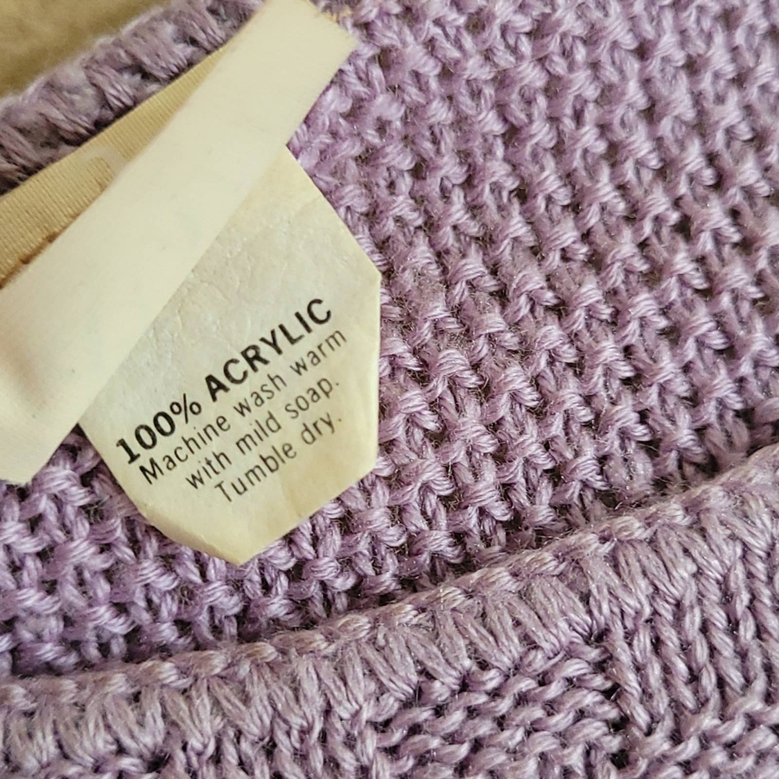 Barry and Me Vintage Lavender Short-Sleeved Knit Crewneck Sweater - Sz. S - Image 7