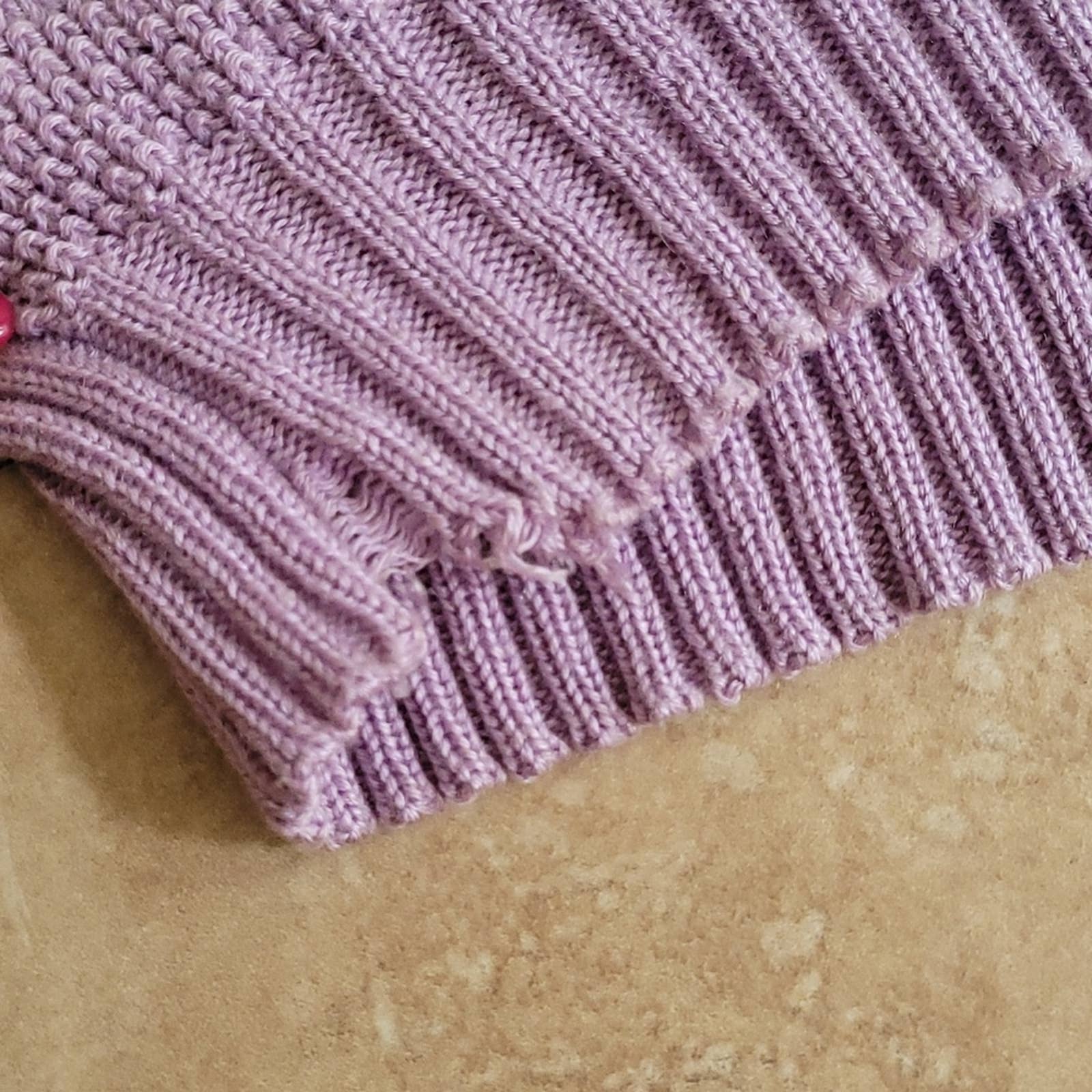 Barry and Me Vintage Lavender Short-Sleeved Knit Crewneck Sweater - Sz. S - Image 8