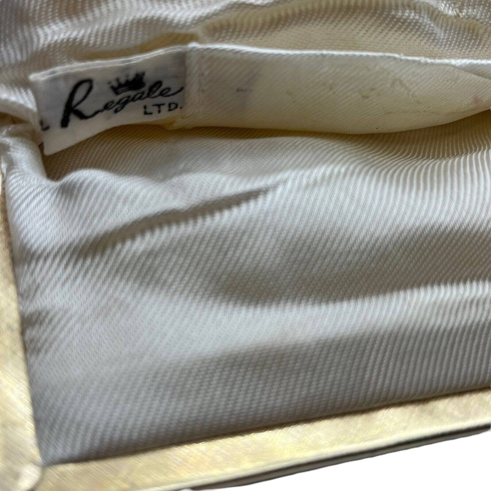 Beaded Evening Bag Glam White Gold Handmade 50s Clutch Wristlet by La Regale - Image 6