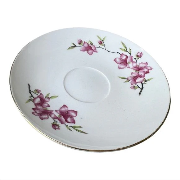 Beautiful Fine Bone China Set of 4 - Cherry Blossoms Teacup and Saucer by Grace - Image 5