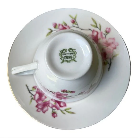 Beautiful Fine Bone China Set of 4 - Cherry Blossoms Teacup and Saucer by Grace - Image 7