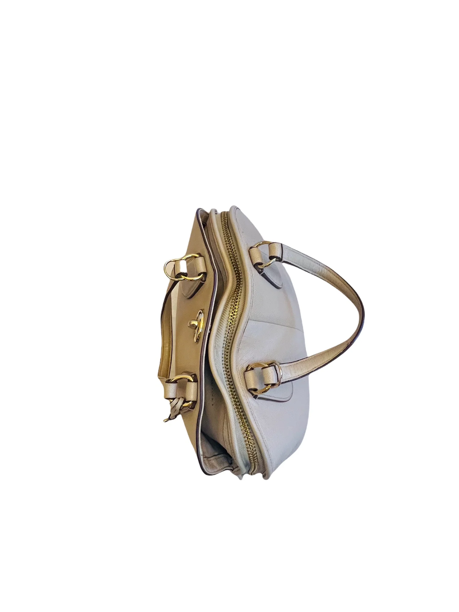 Beige Crossbrain Leather Street Prince Satchel Top Handles 14 In X 11 In by Coach - Image 10