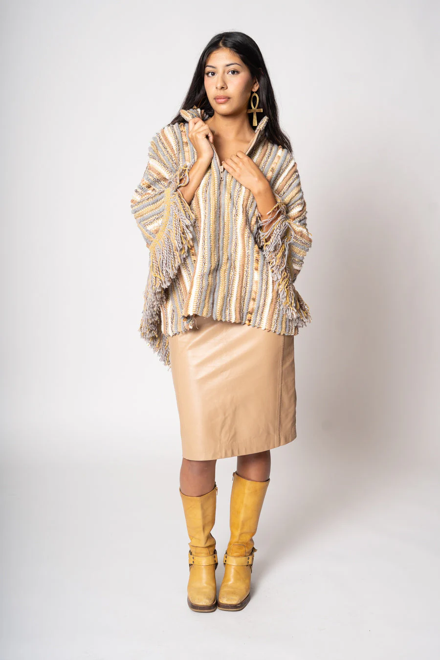 Beige Leather Pencil Skirt by Michael Kors - Image 8