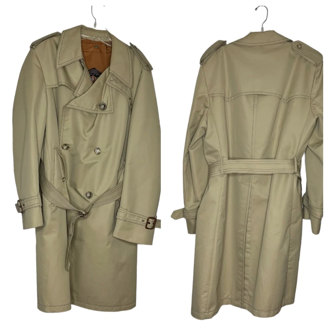 Beige Trench Coat Removable Lining Double Breasted By Cortefiel - Image 9