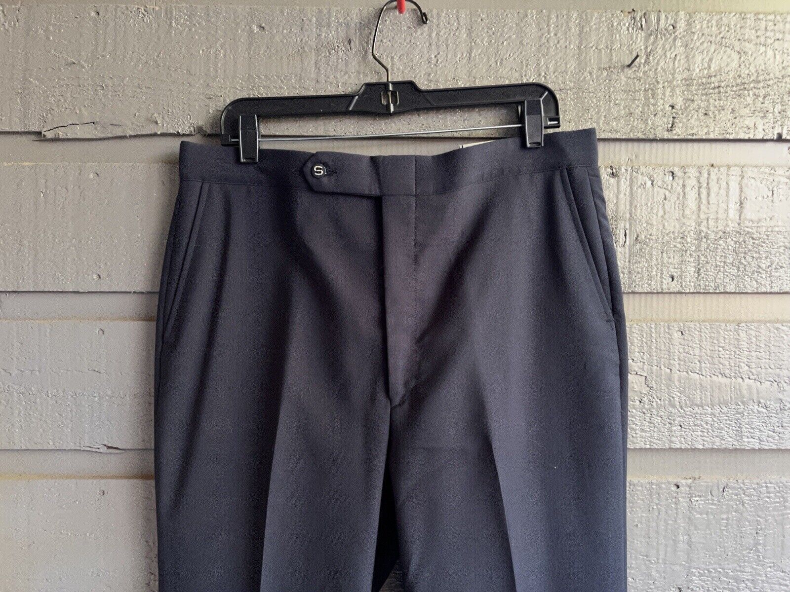 70s Navy Dacron Wool Pants Dress Slacks Unhemmed 36" By Sansa Pants - Image 5