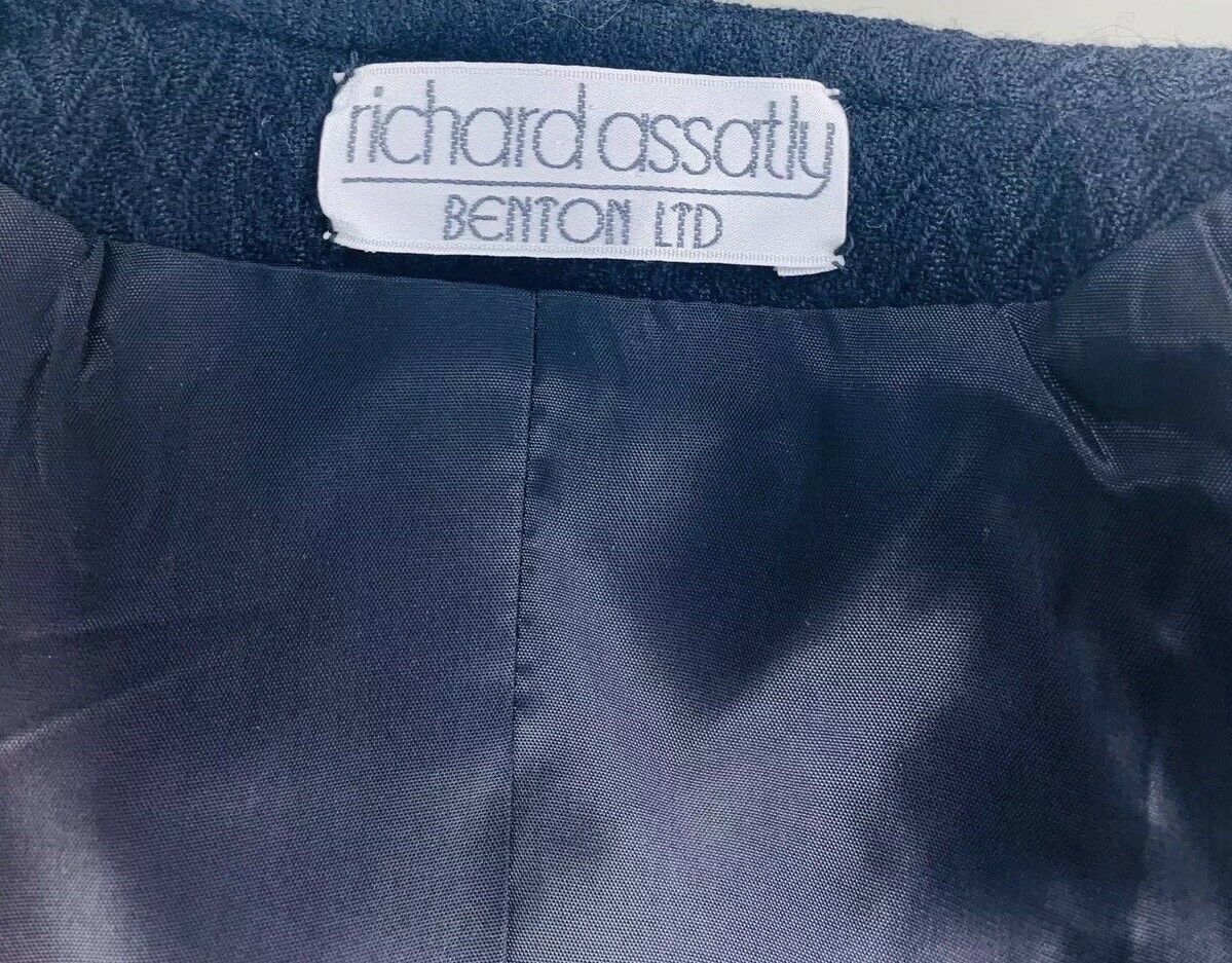 Benton Ltd Vintage 90s Blazer Black Glass Beads Jacket Size 10 by Richard Assatly - Image 12