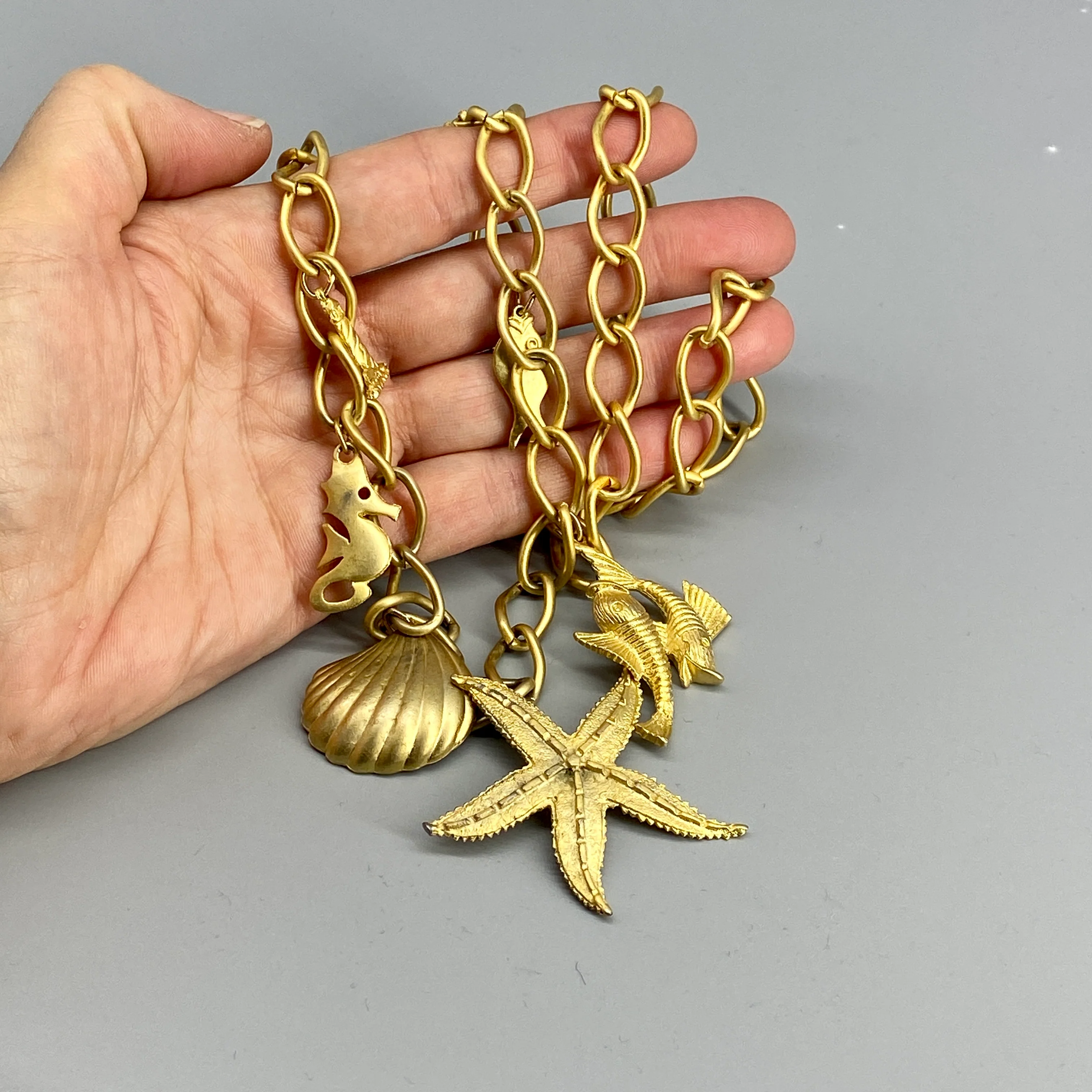 Big And Bold And Bright Gold Chain Link Sea Charms - Image 14