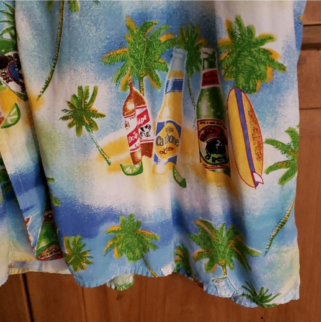 90's Big Dogs Happy Hour Hawaiian Print Shirt by Big Dogs - Image 10
