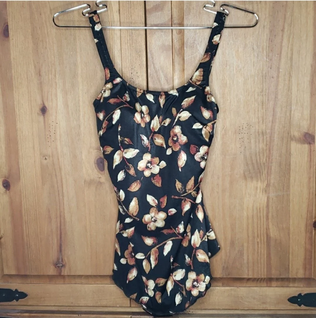 Black and Brown Wrap Sarong Style Swimsuit by Maxine Of Hollywood - Image 3