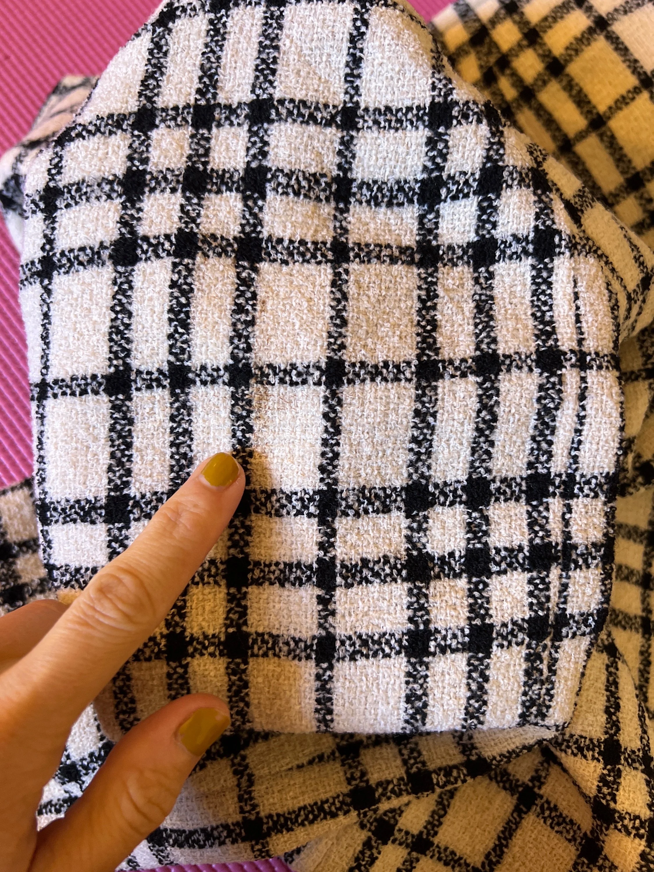 Black and Cream Grid Zip Up Jacket - Image 8