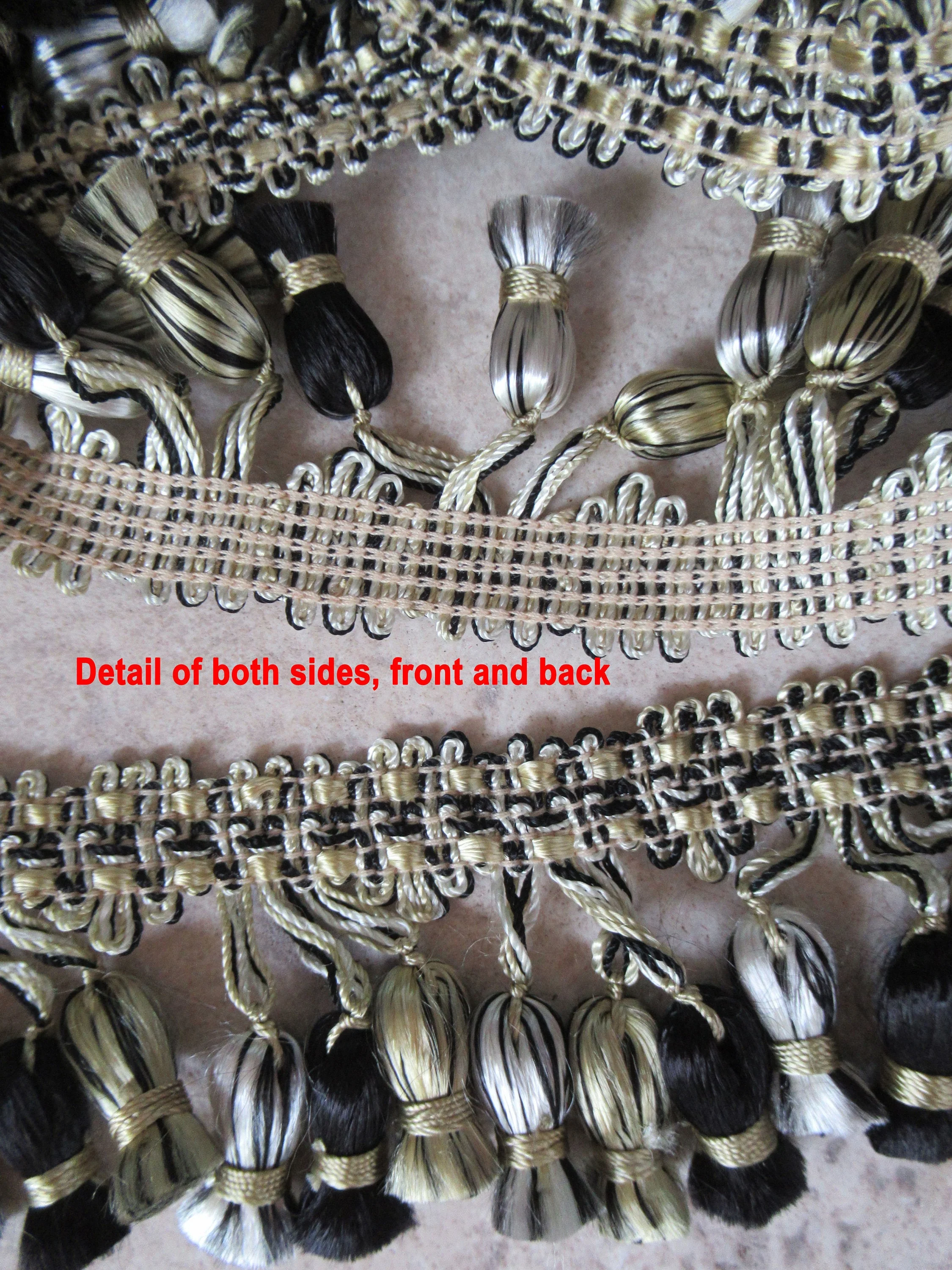 Black and Gold Tassel Fringe Trim 169 Total Es (475 Yards) 175 Wide Fringe W Balls for Drapes Pillows Purses Ottomans Etc - Image 5