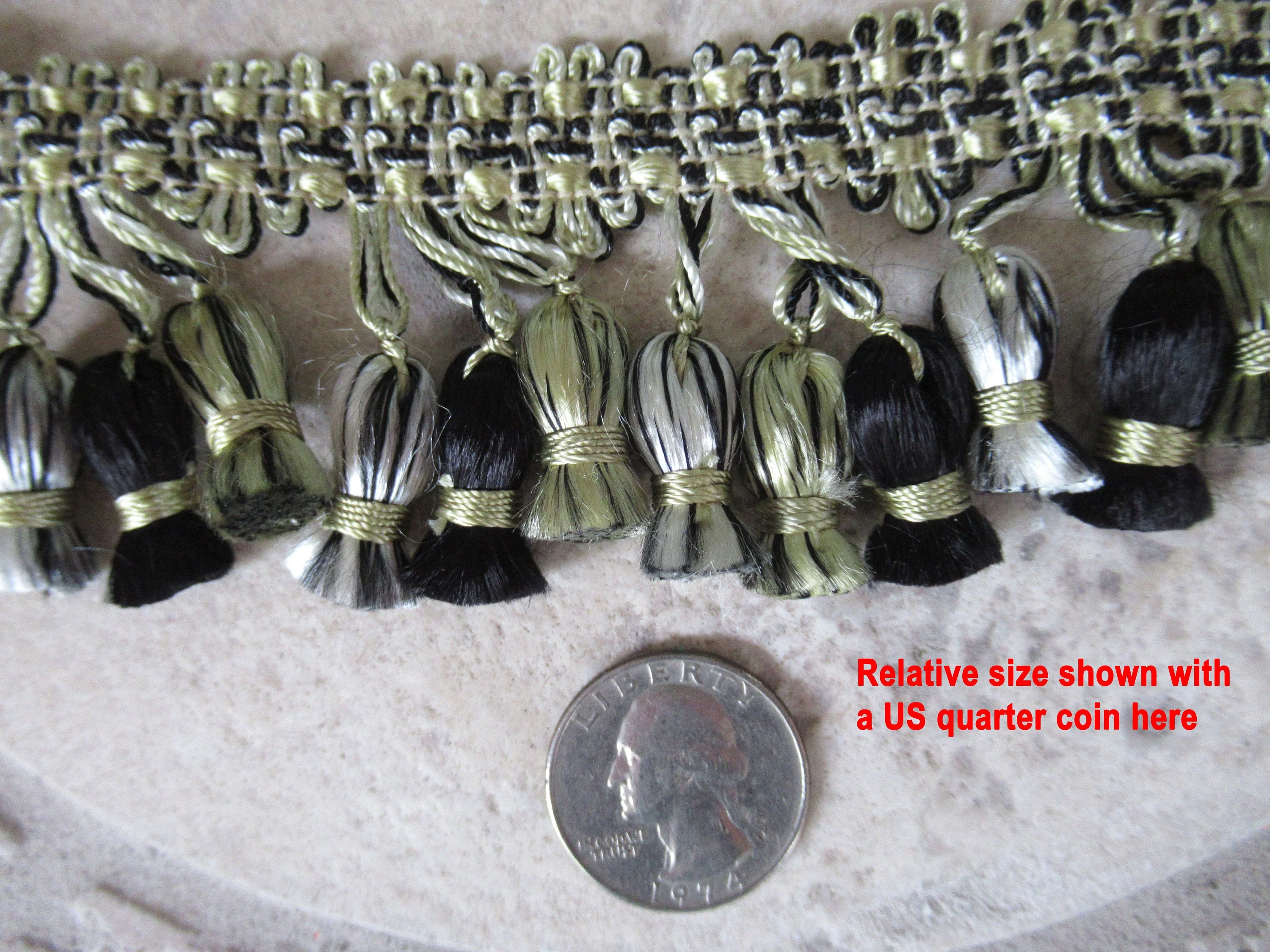 Black and Gold Tassel Fringe Trim 169 Total Es (475 Yards) 175 Wide Fringe W Balls for Drapes Pillows Purses Ottomans Etc - Image 7