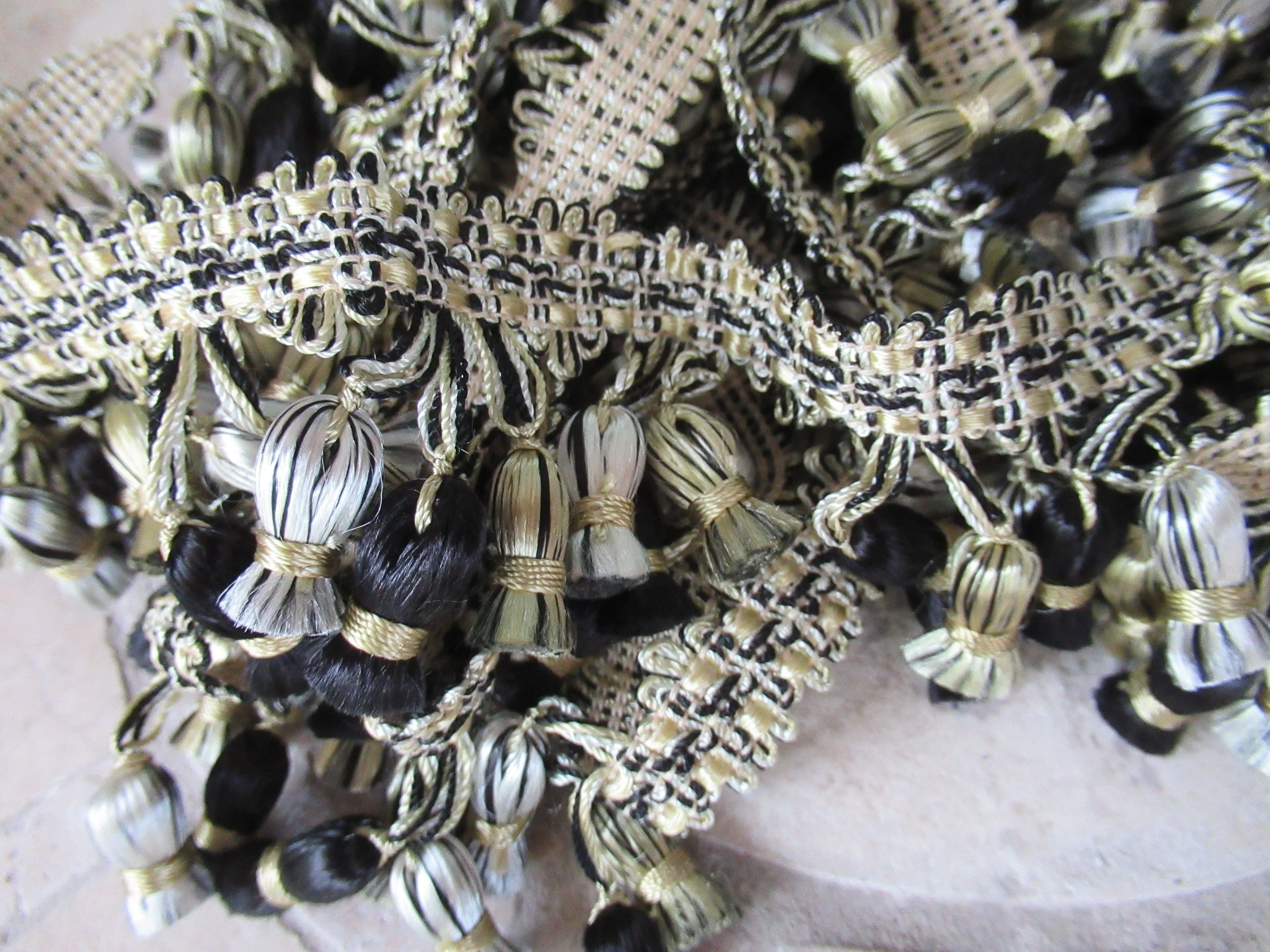 Black and Gold Tassel Fringe Trim 169 Total Es (475 Yards) 175 Wide Fringe W Balls for Drapes Pillows Purses Ottomans Etc - Image 8
