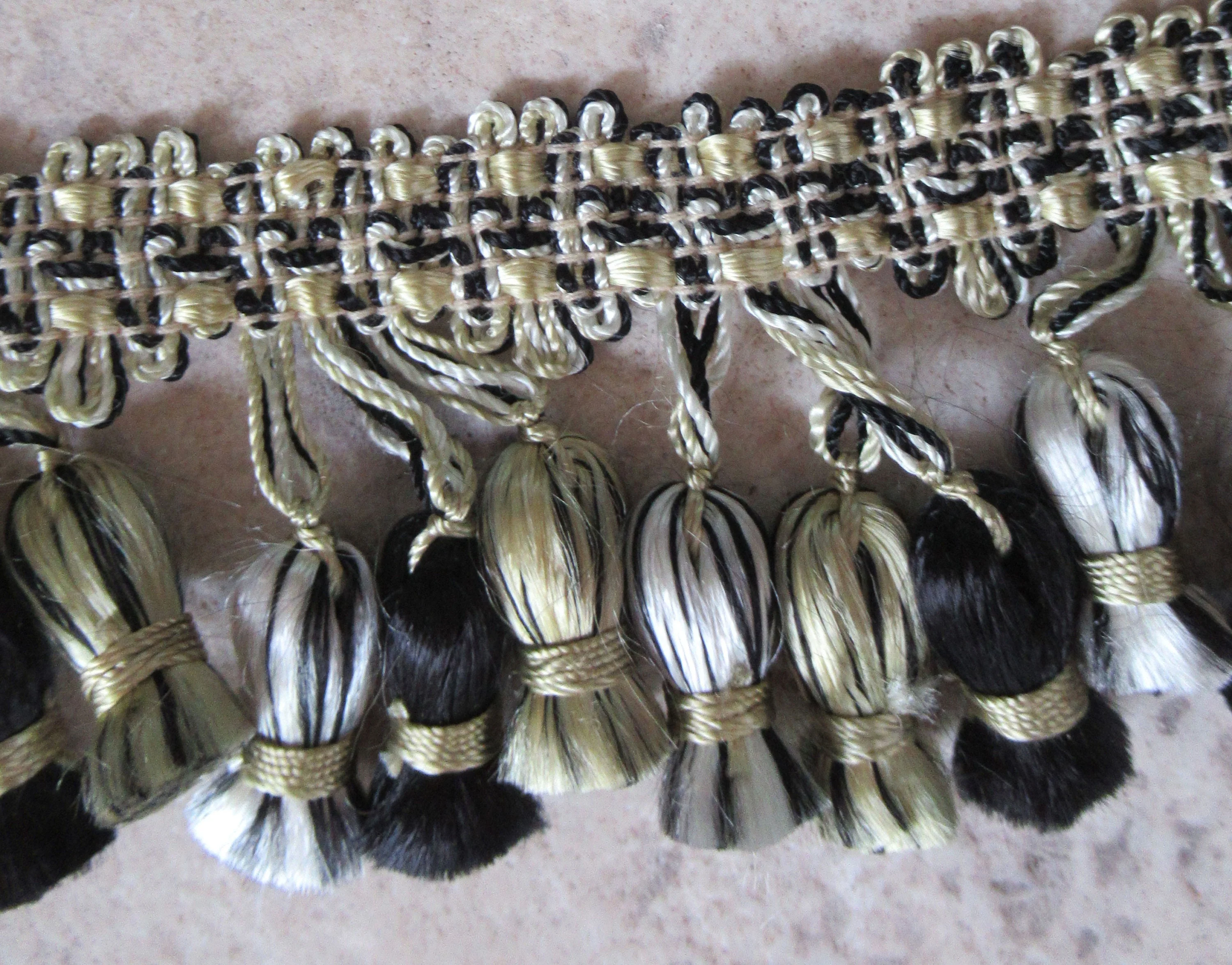 Black and Gold Tassel Fringe Trim 169 Total Es (475 Yards) 175 Wide Fringe W Balls for Drapes Pillows Purses Ottomans Etc - Image 9