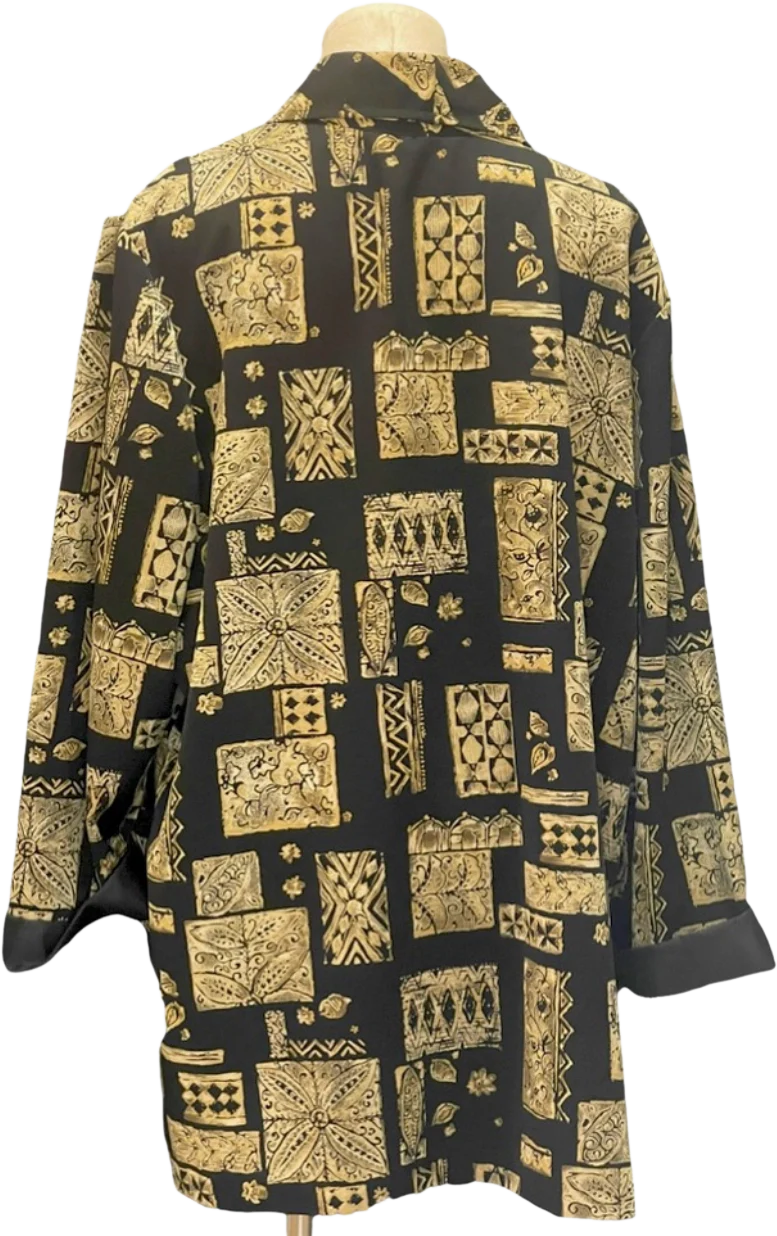 Black And Tan Oversized Abstract Blazer By Fashion Bug - Image 2