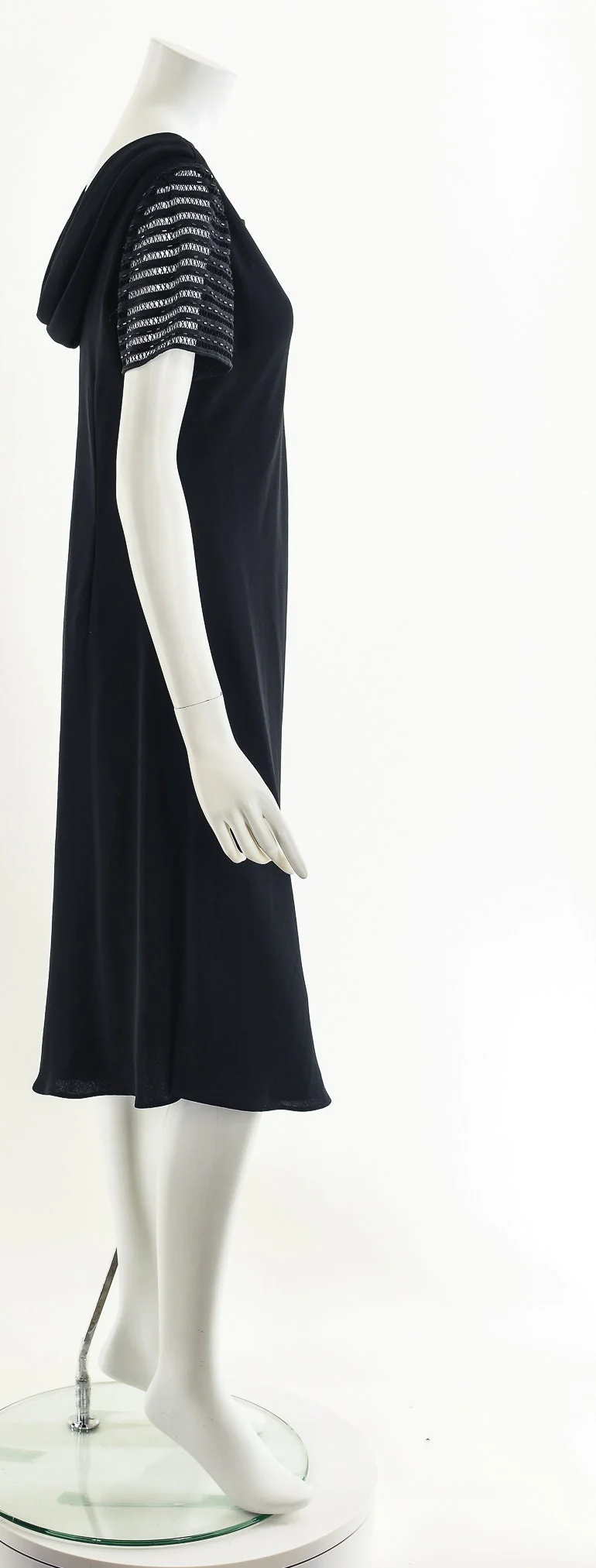 Black Chiffon Asymmetric Hem Midi Dress by Donna Morgan - Image 5