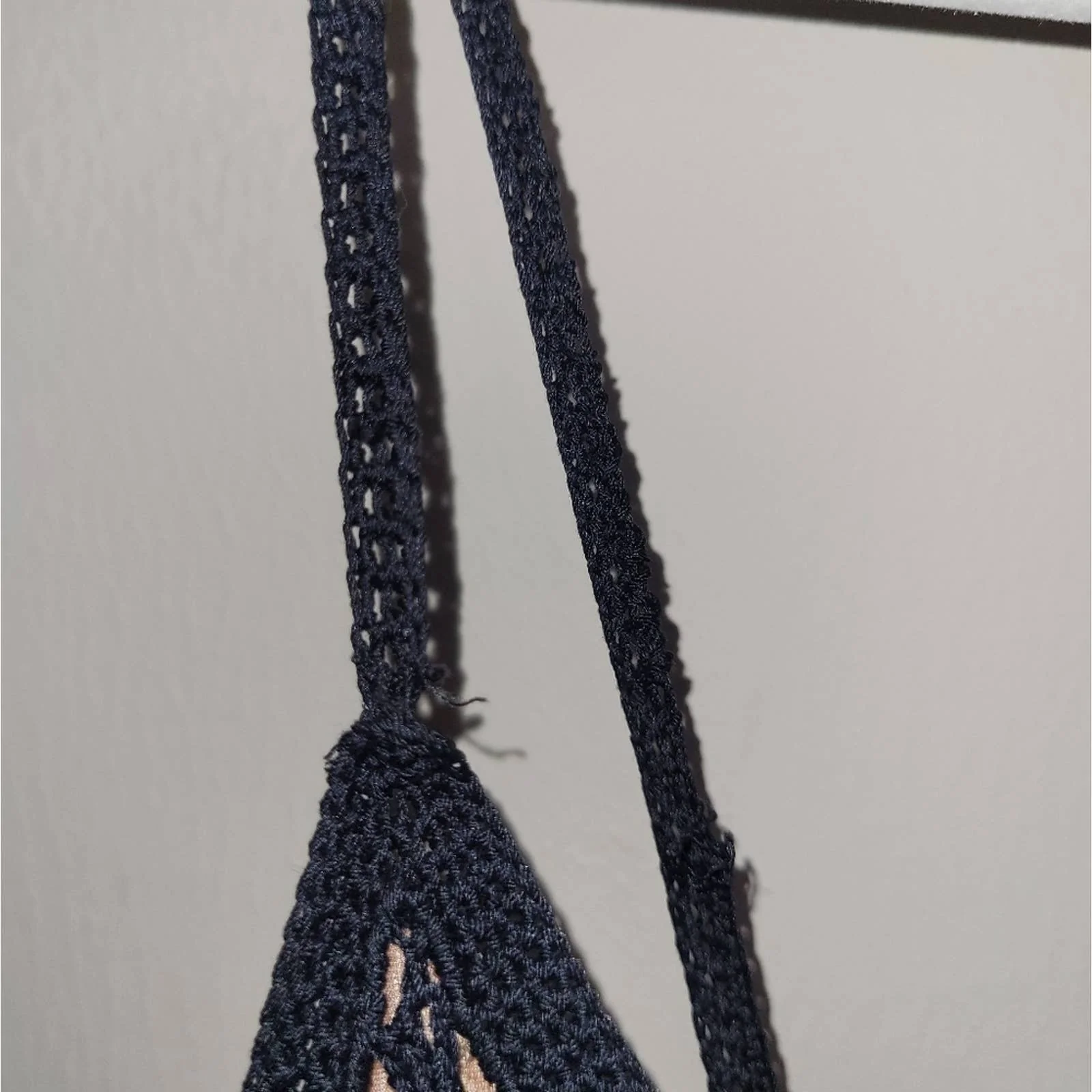 Black Crochet Sleeveless V-Neck Dress with Nude Pink Underlay - S by Jill Stuart - Image 6